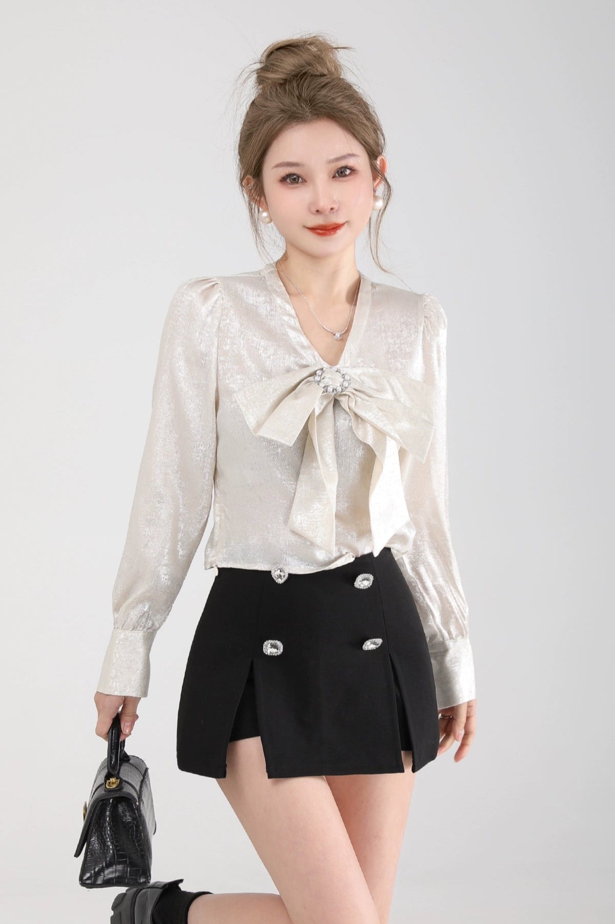 jeweled button mini skirt DL1461