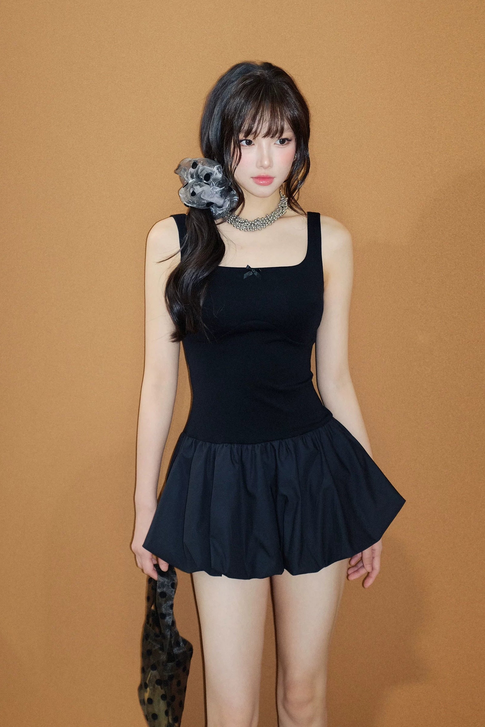 ribbon detail balloon one-piece DL1527
