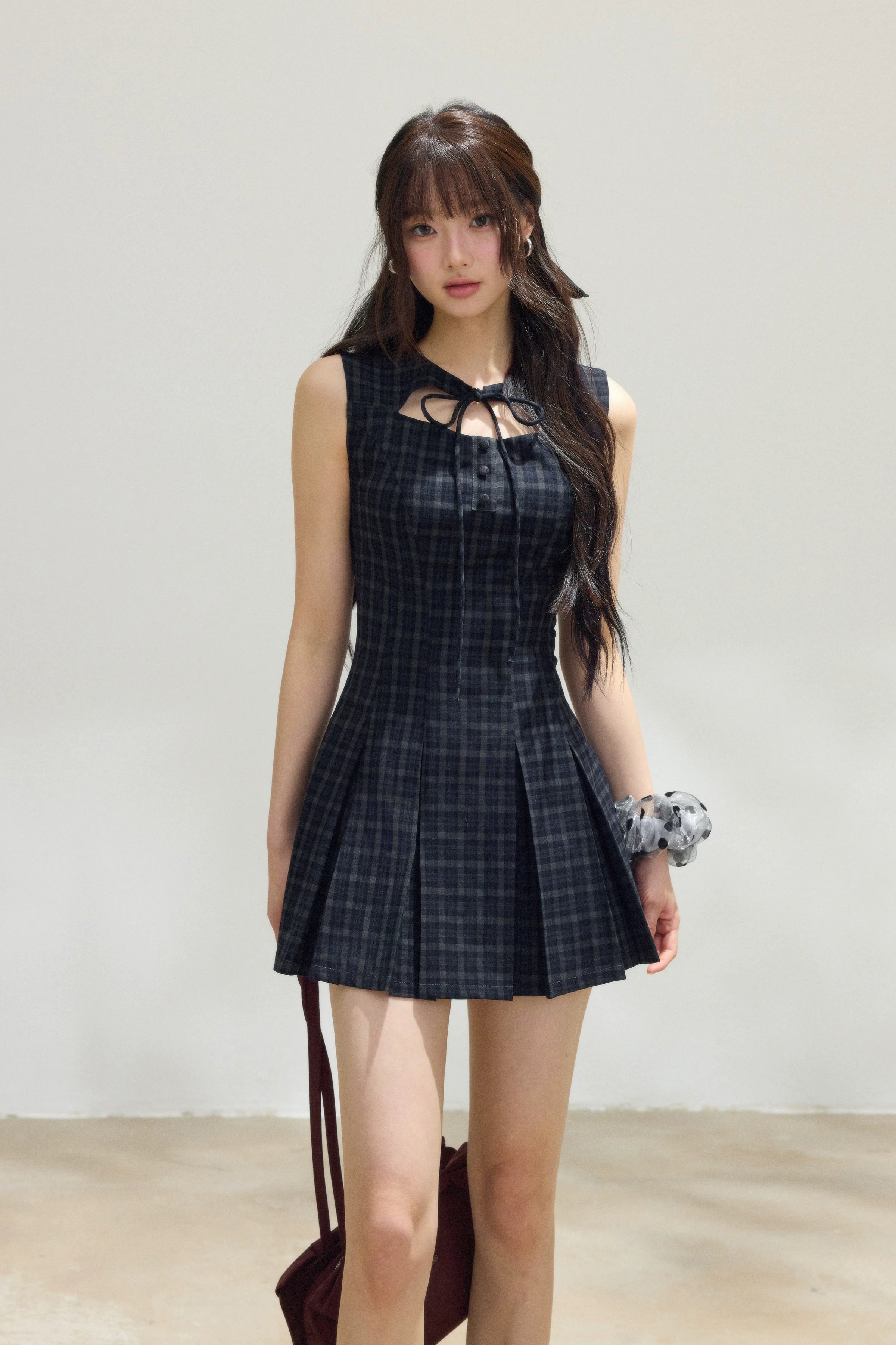 plaid ribbon mini one-piece DL1505