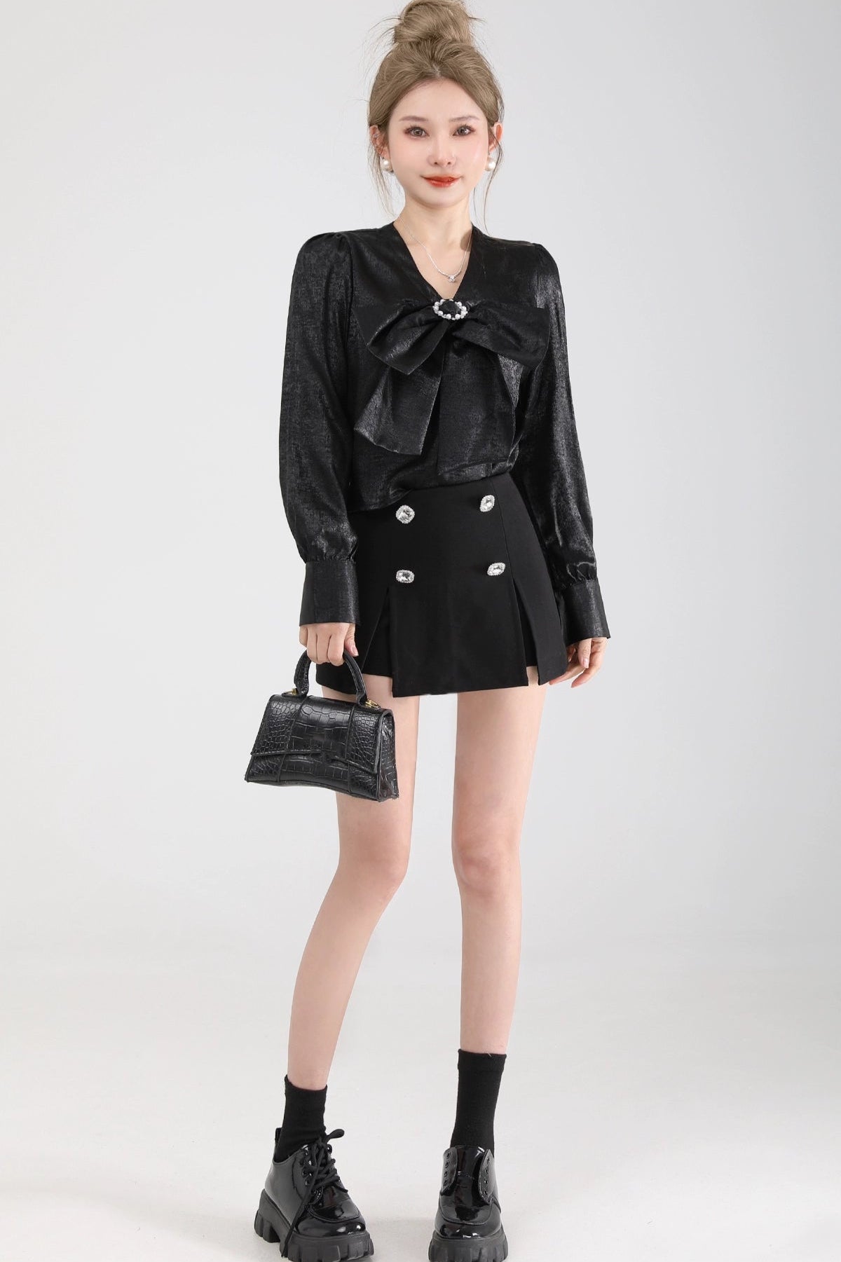 jeweled button mini skirt DL1461