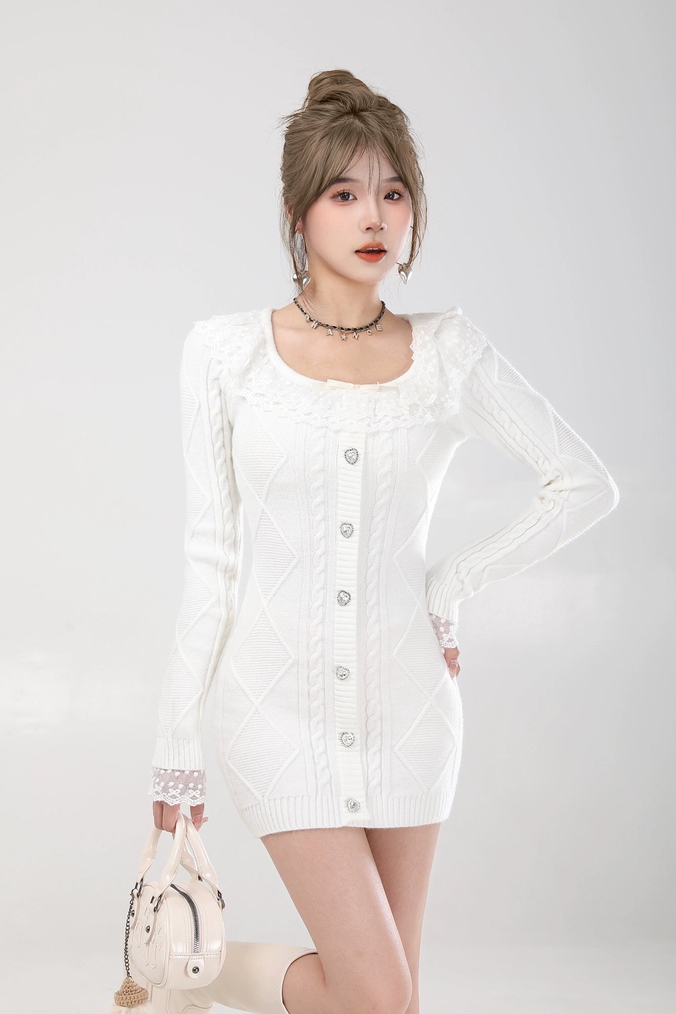 lace knit mini onepiece DL1463