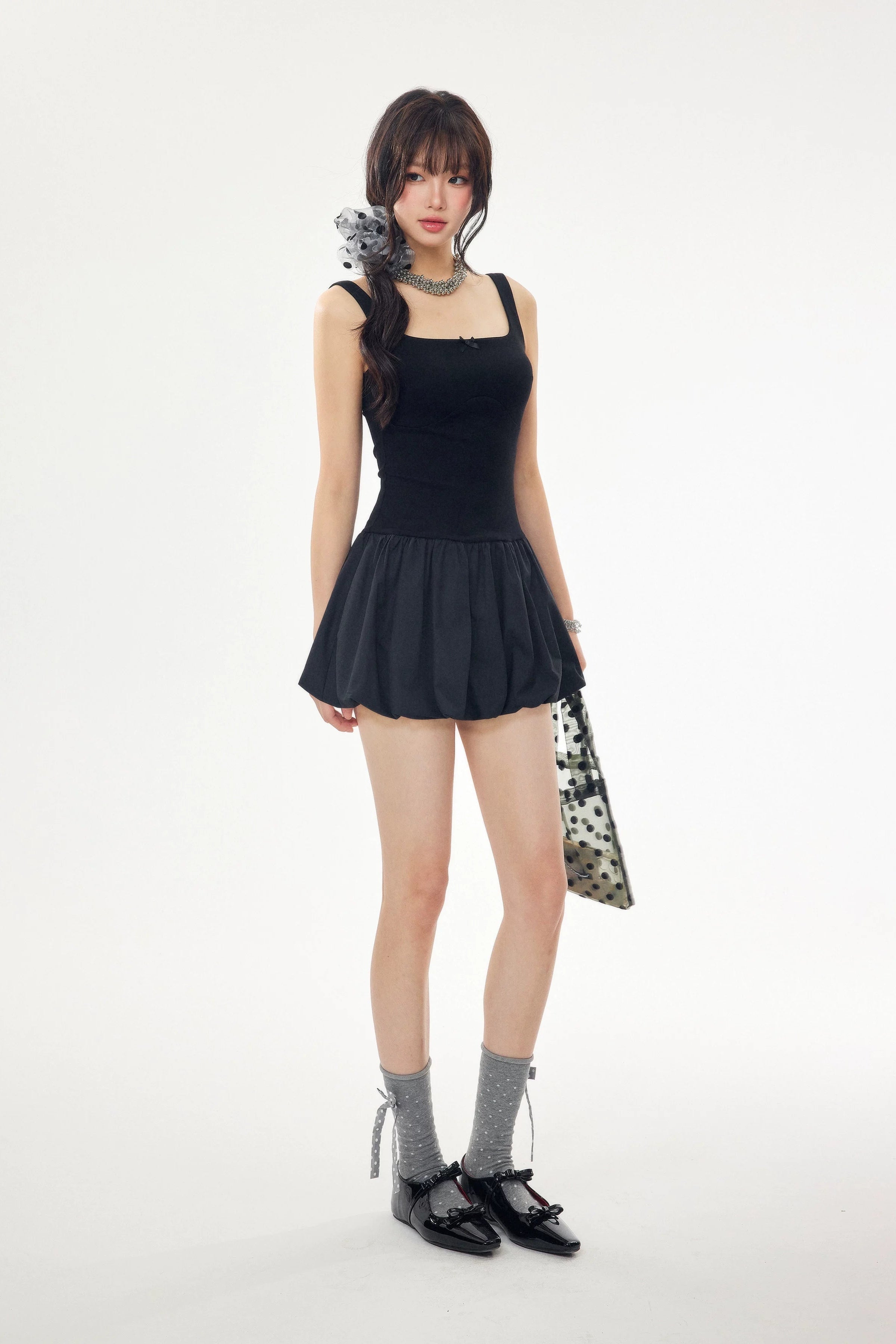 ribbon detail balloon one-piece DL1527