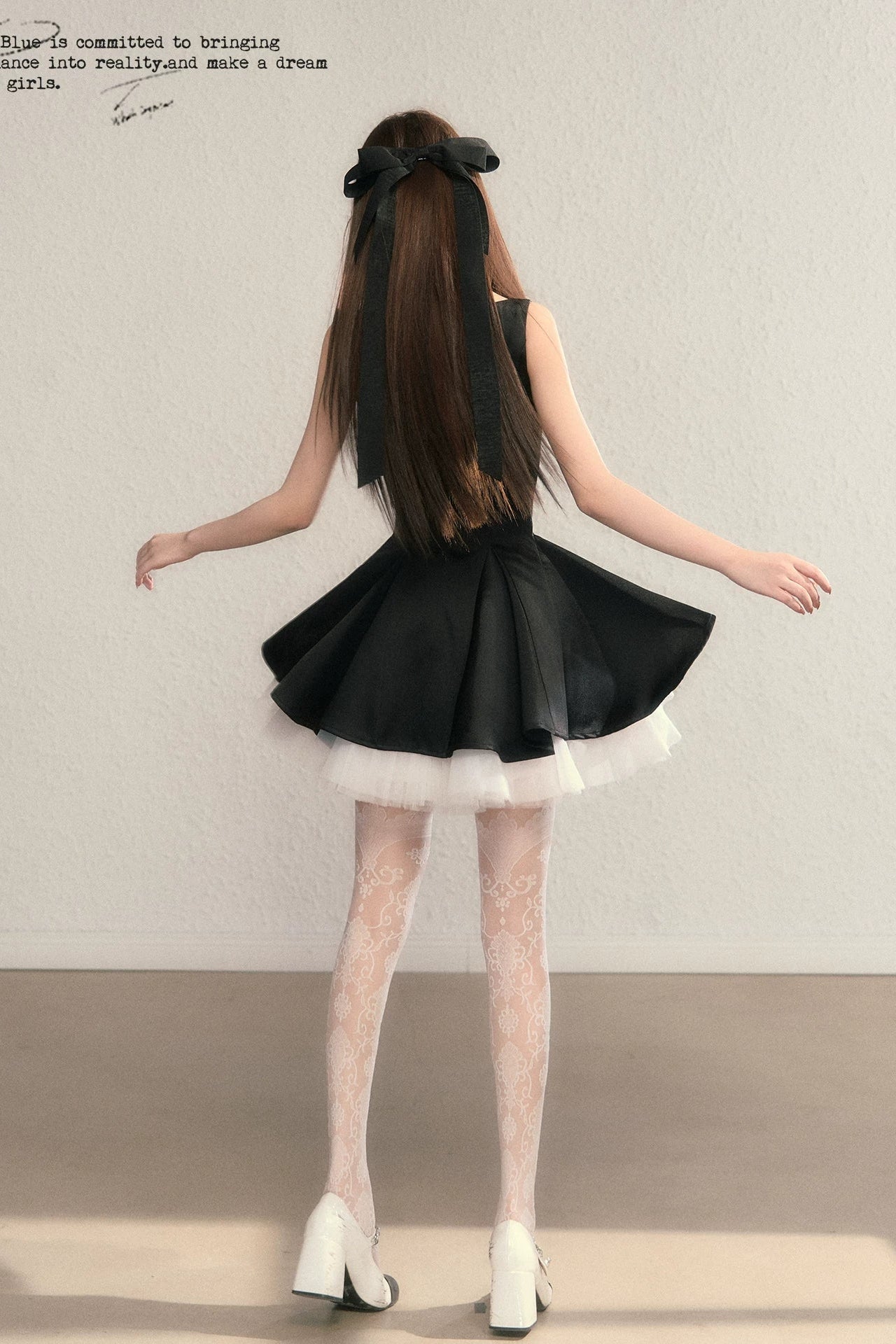 pearl ribbon bustier ballet dress DL1513