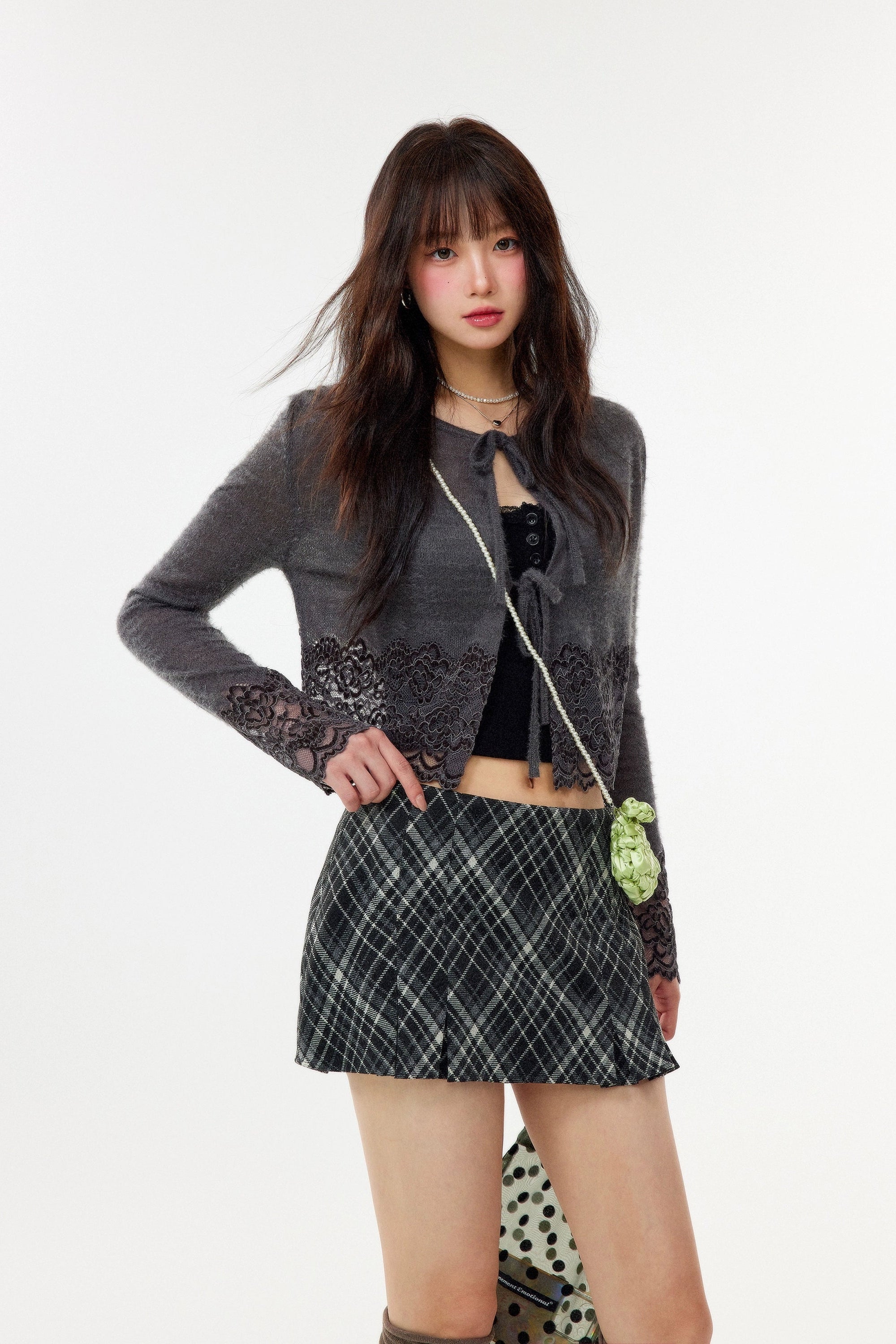 lace ribbon cardigan DL1456