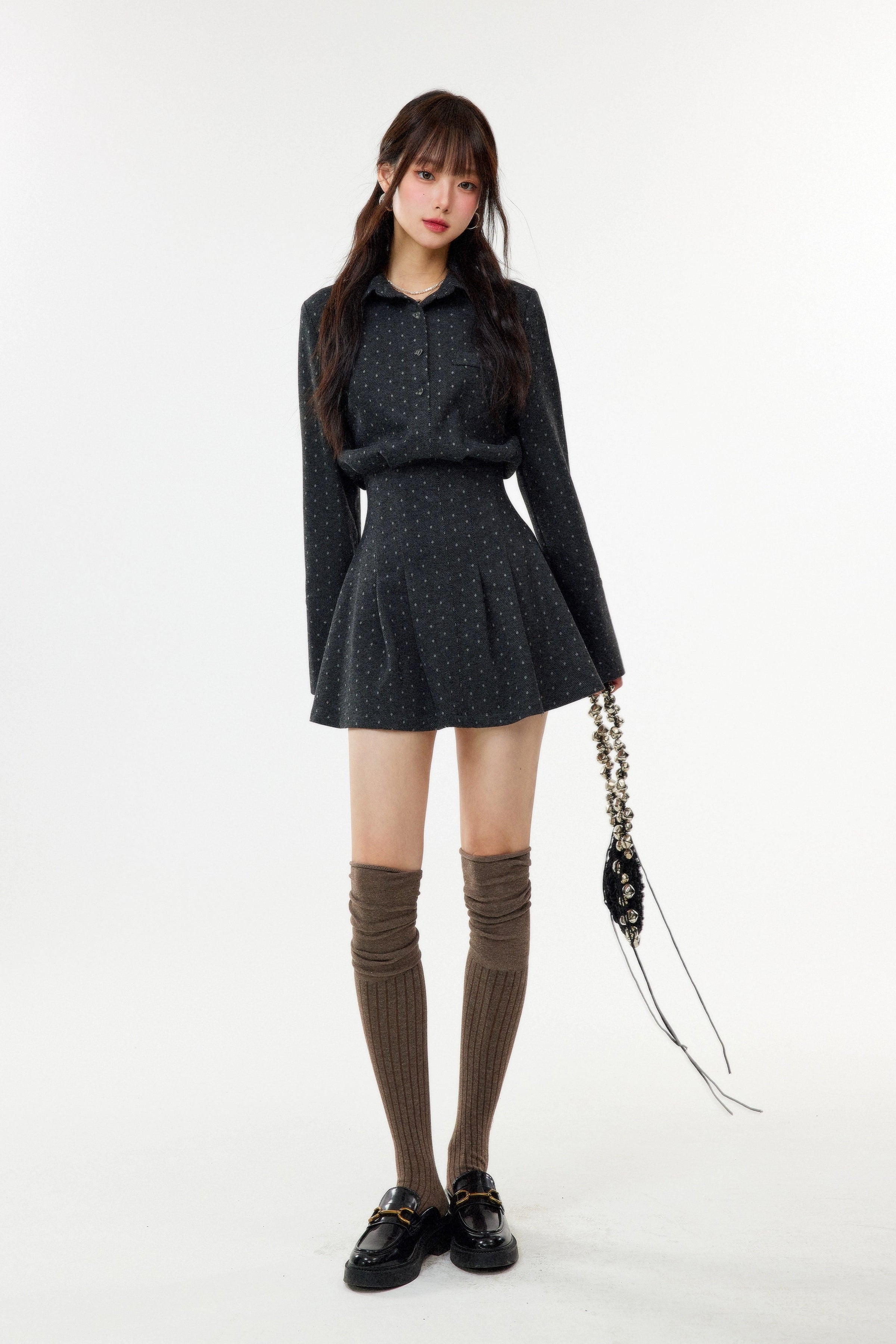 polka dot collar one-piece DL1449