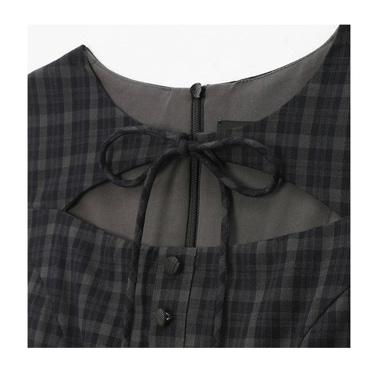 plaid ribbon mini one-piece DL1505
