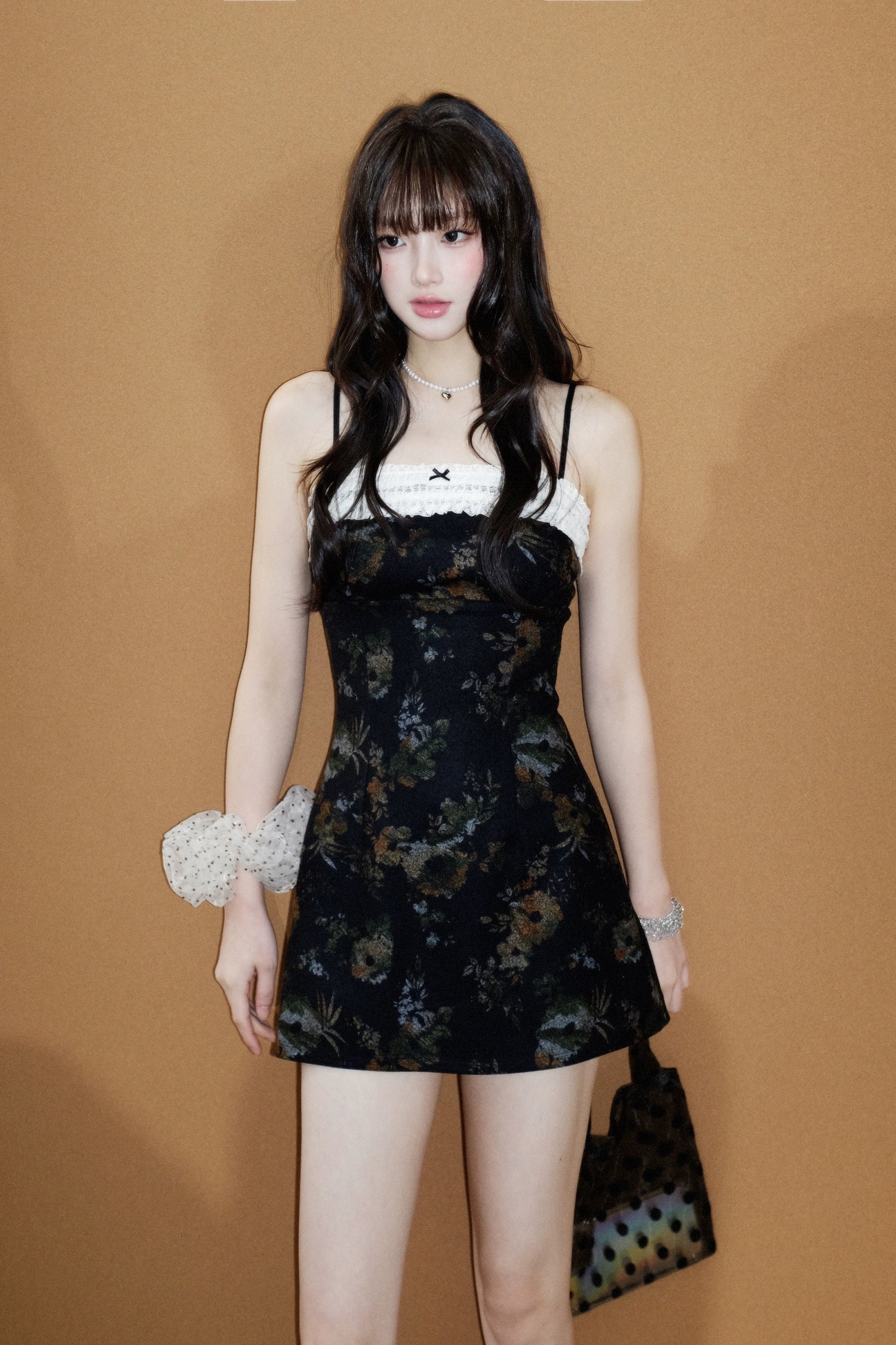 lace trim cami one-piece DL1436