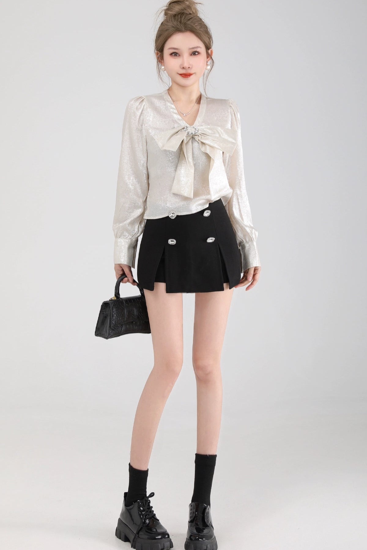jeweled button mini skirt DL1461