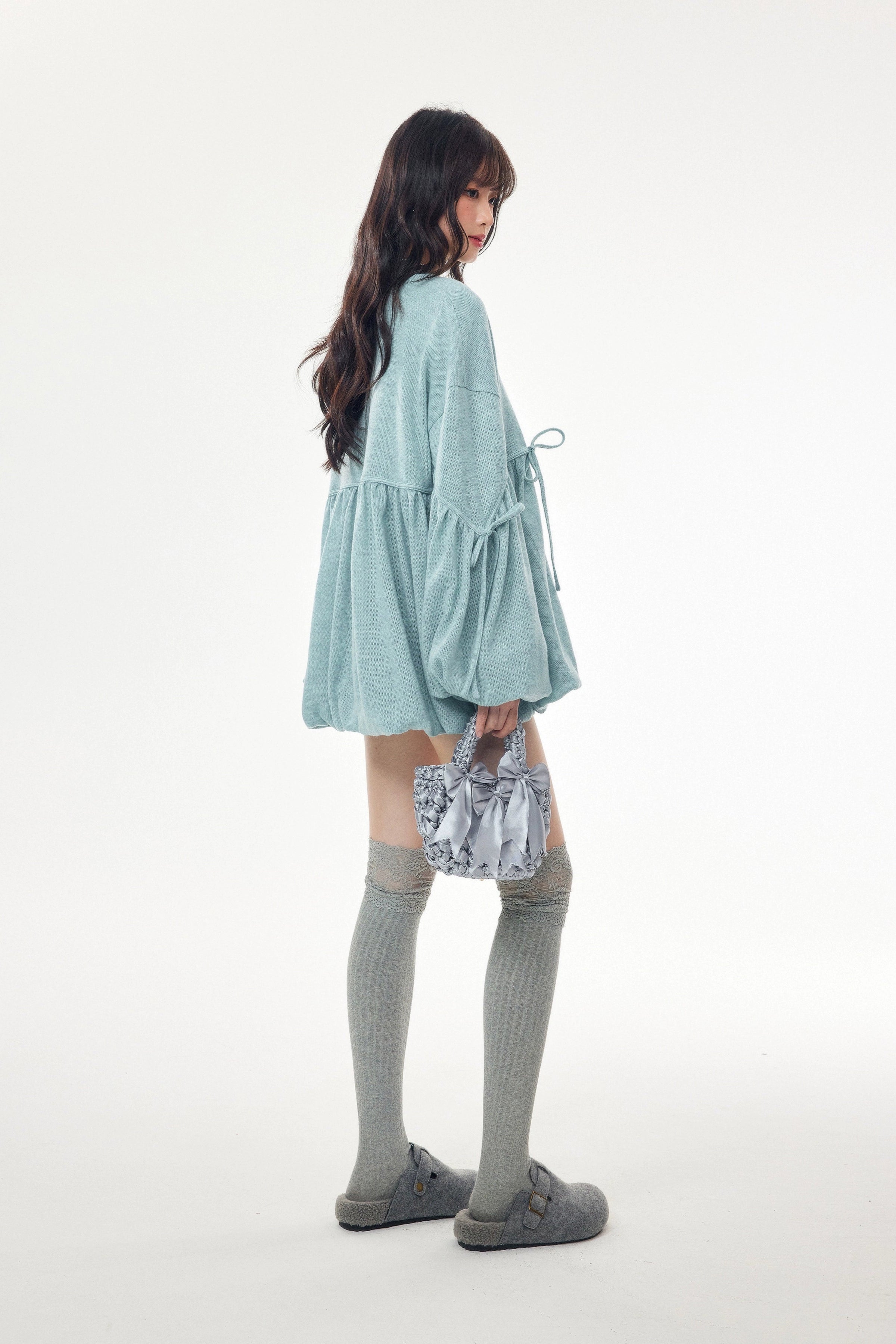 balloon hem sweat one-piece DL1447