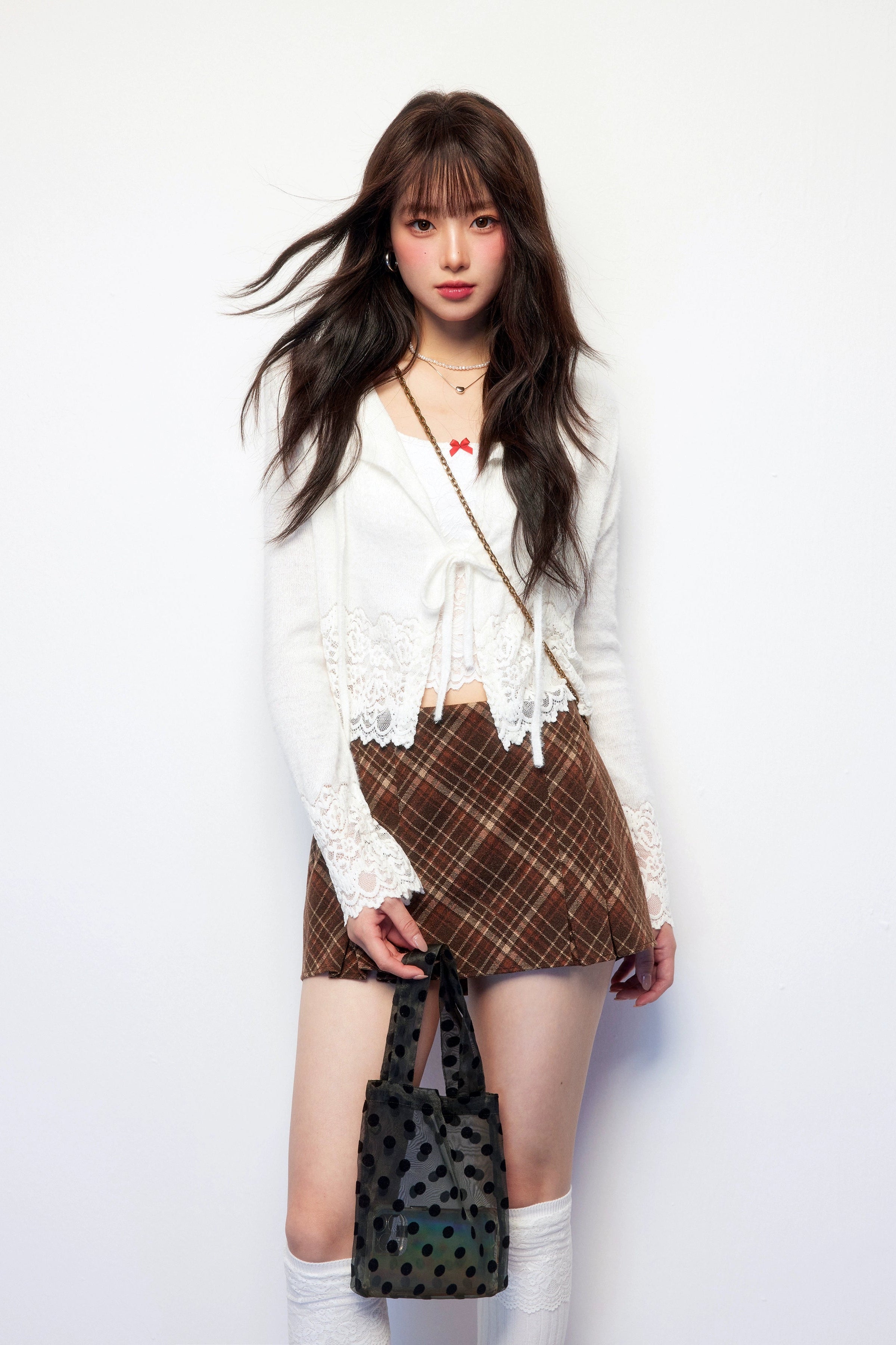 lace ribbon cardigan DL1456