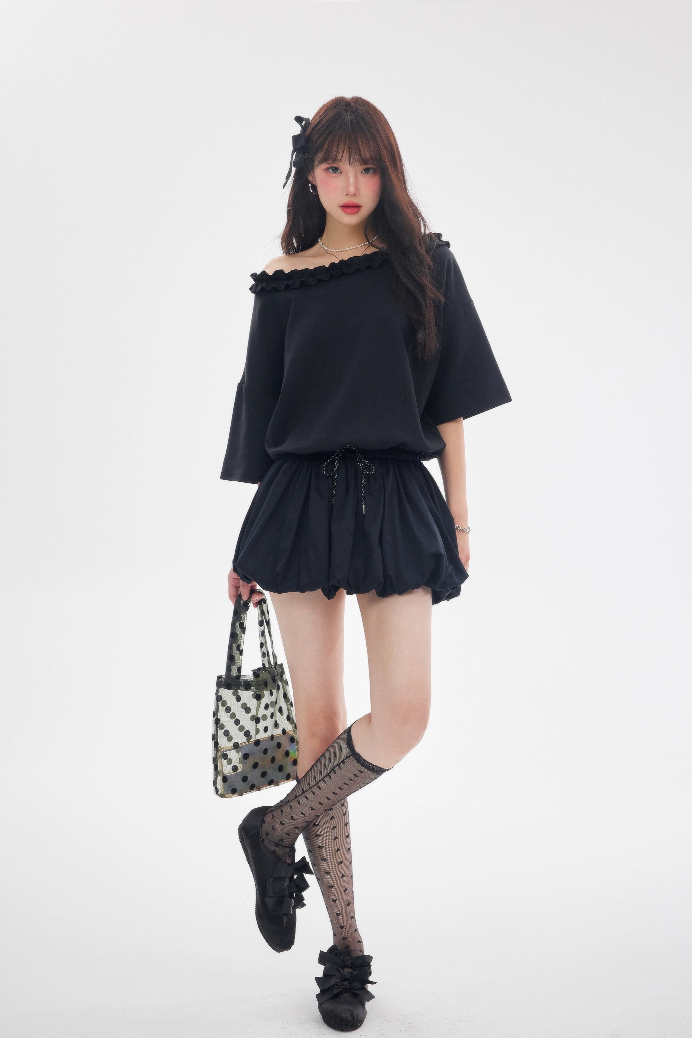 off-shoulder puff set up DL1428