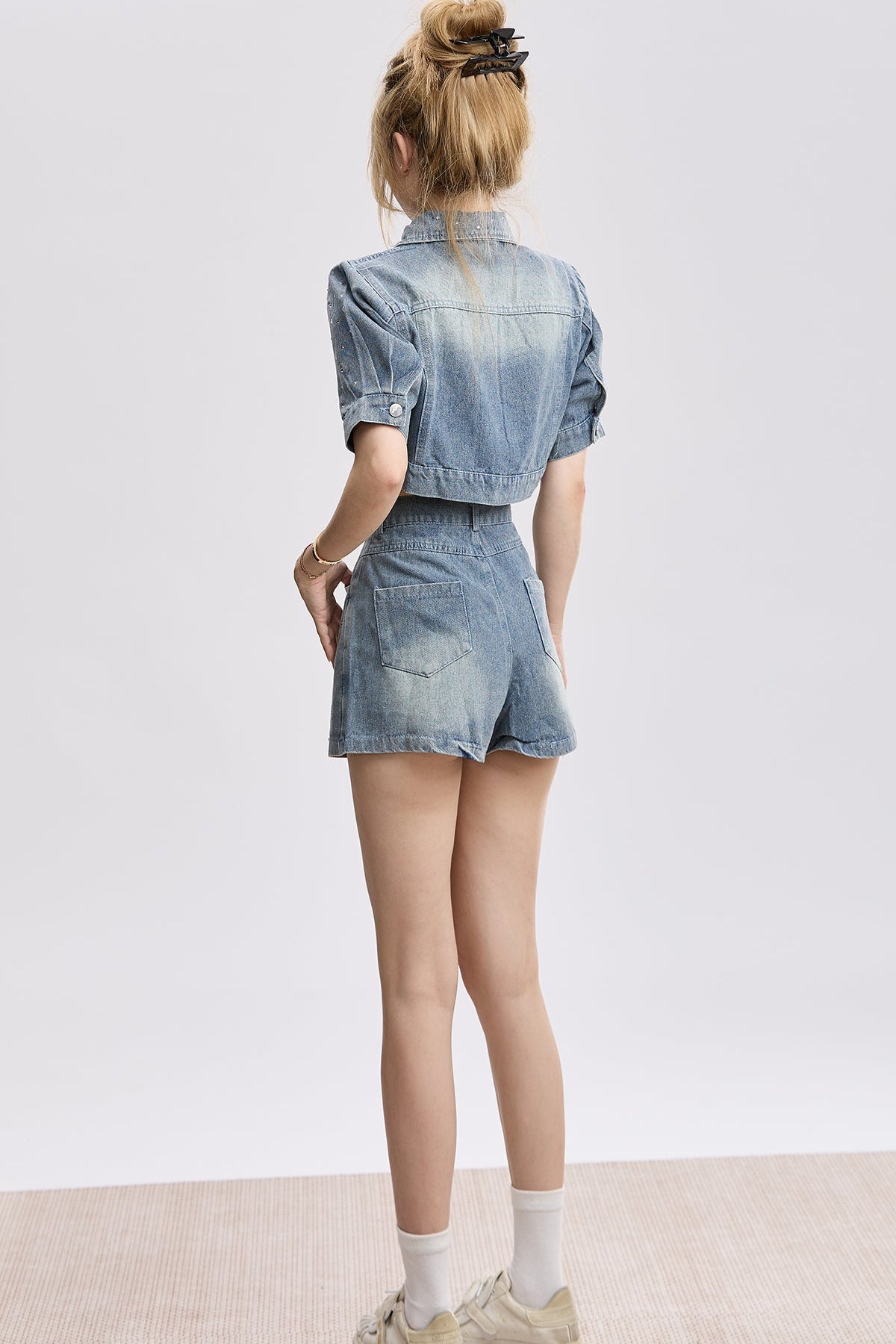lame denim set-up DL1372