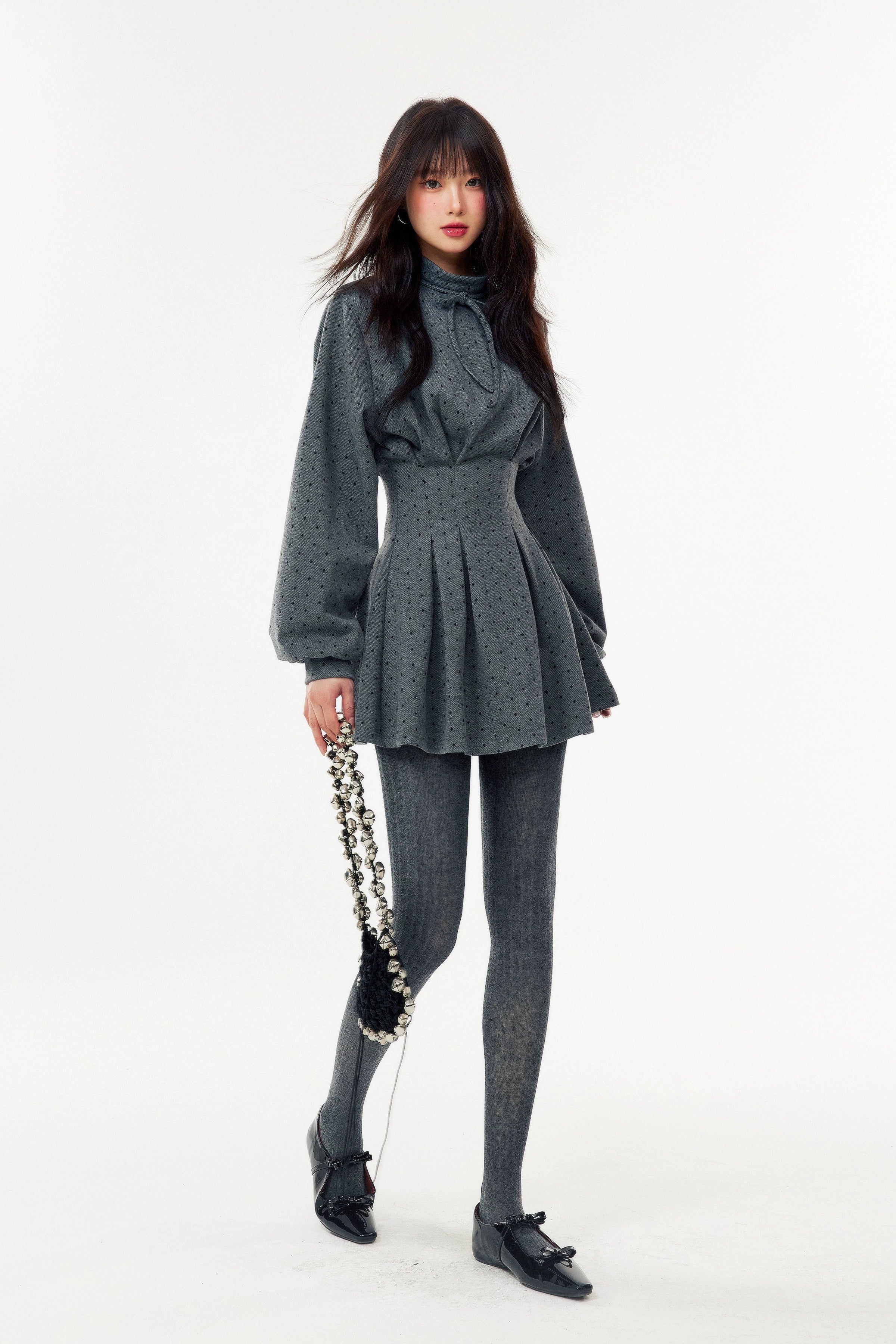 dot peplum knit DL1485