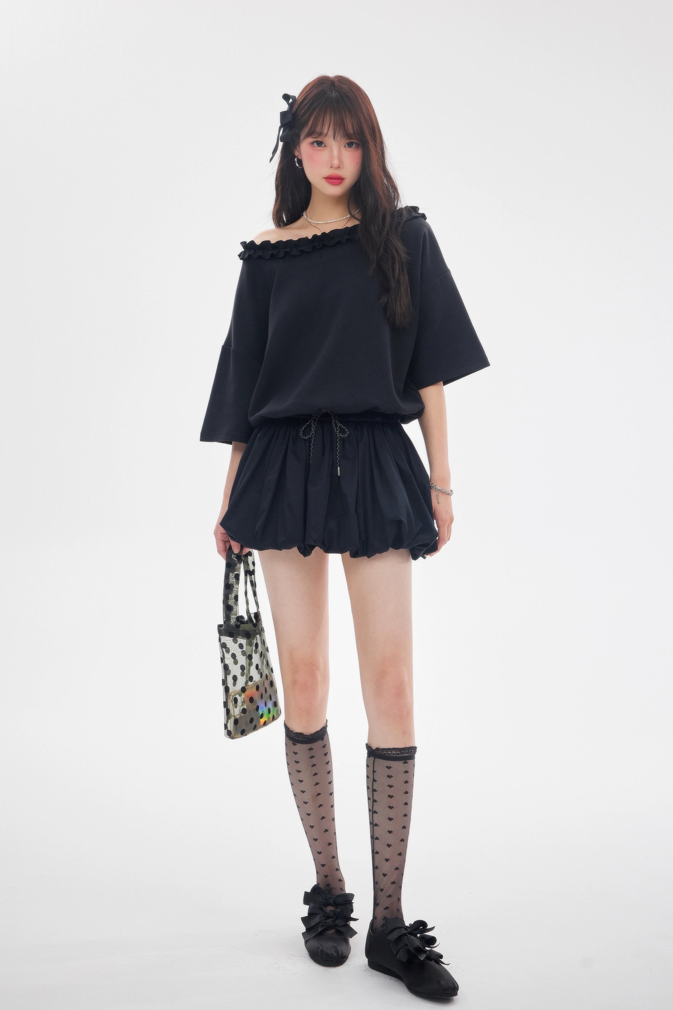 off-shoulder puff set up DL1428