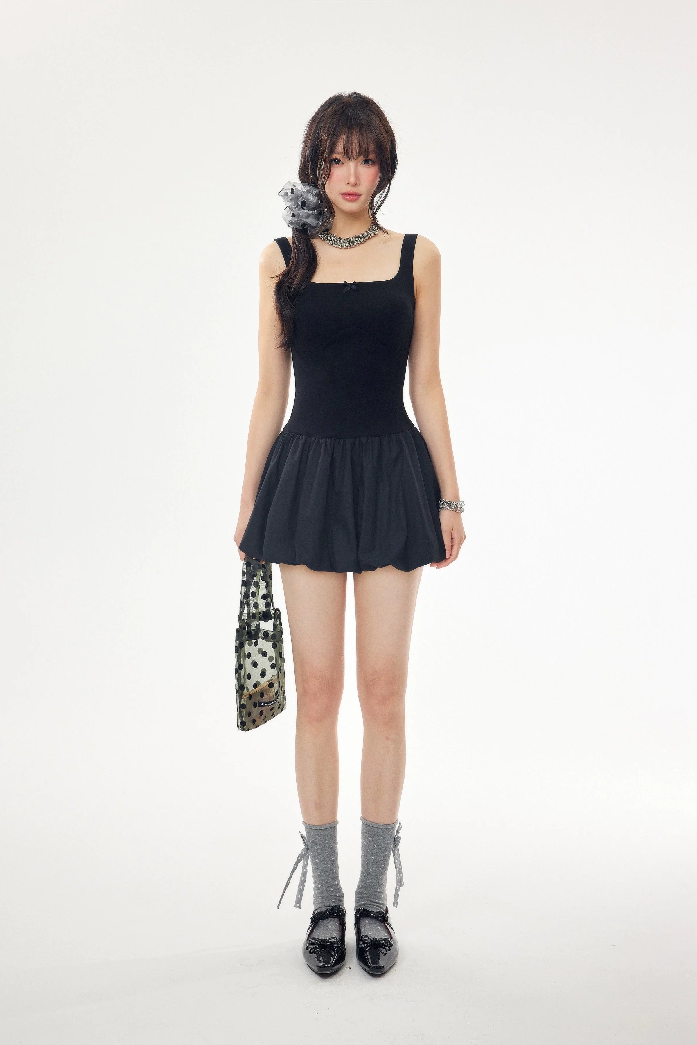 ribbon detail balloon one-piece DL1527