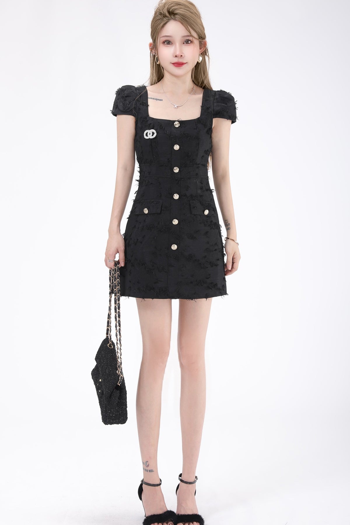 tweed button one pieceDL1361