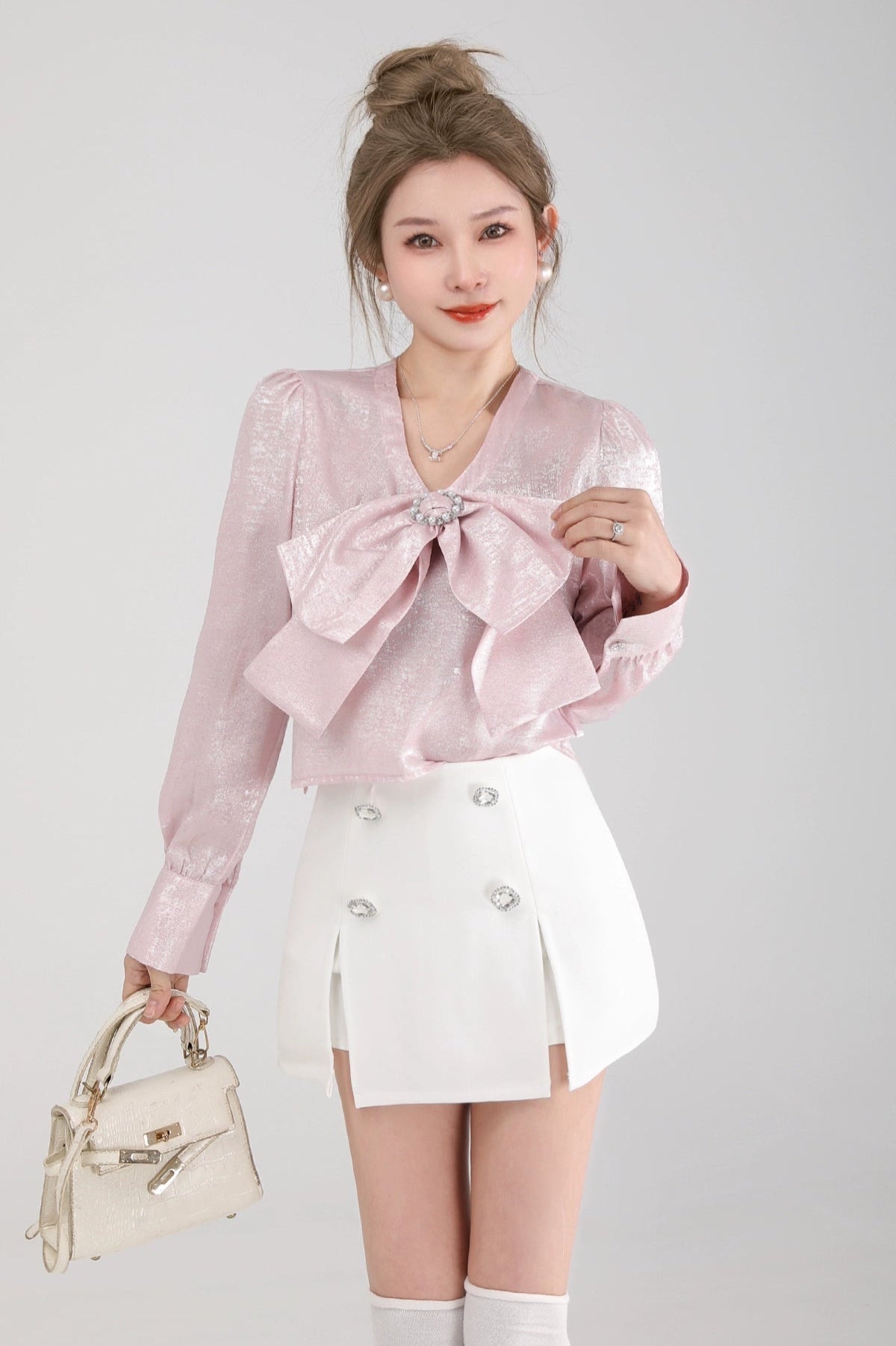 jeweled button mini skirt DL1461