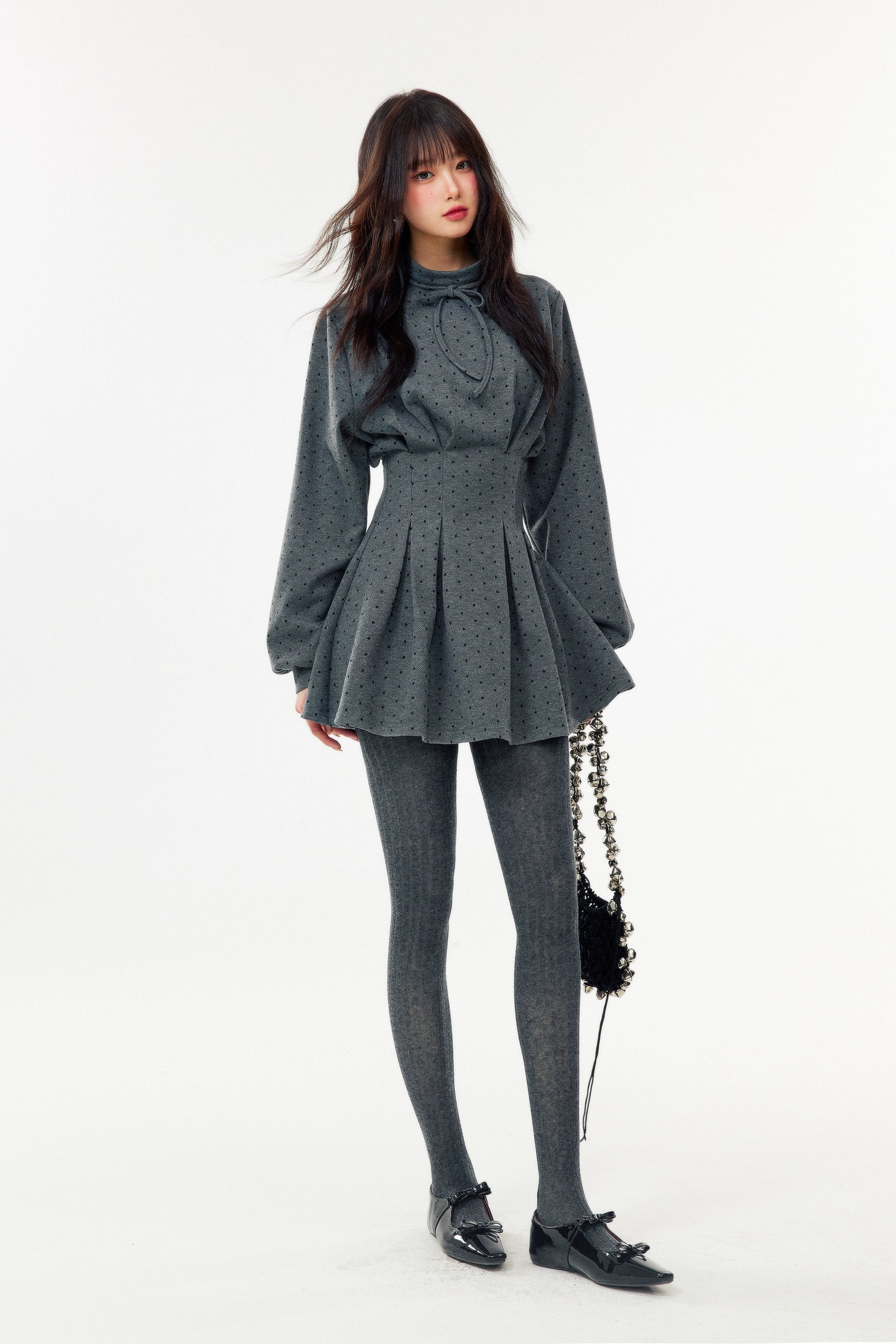 dot peplum knit DL1485