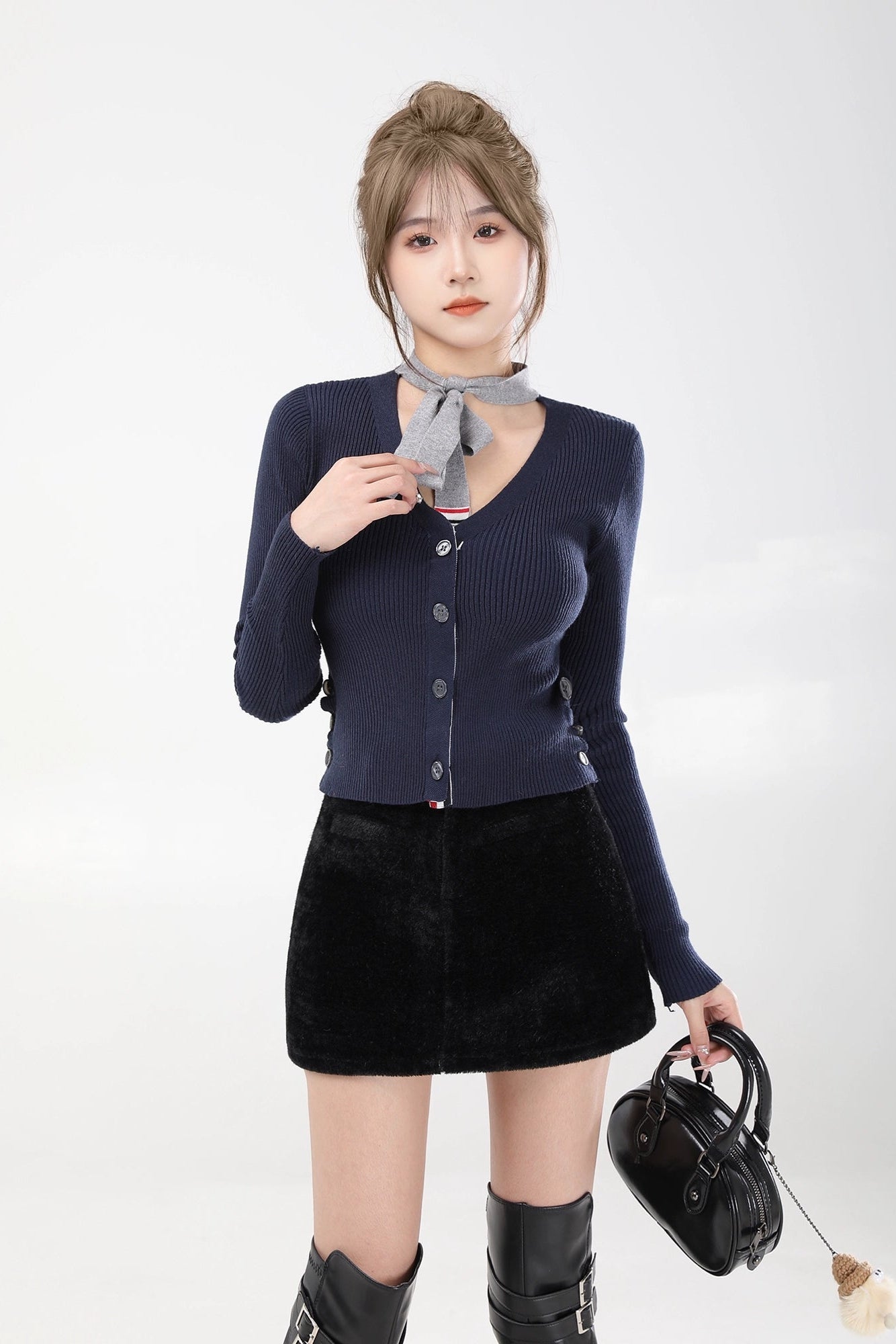 ribbon tie knit cardigan DL1464