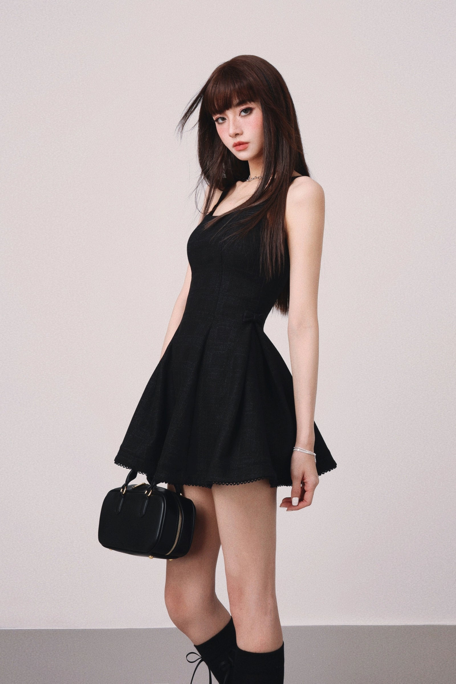 black side ribbon one-pice DL1395