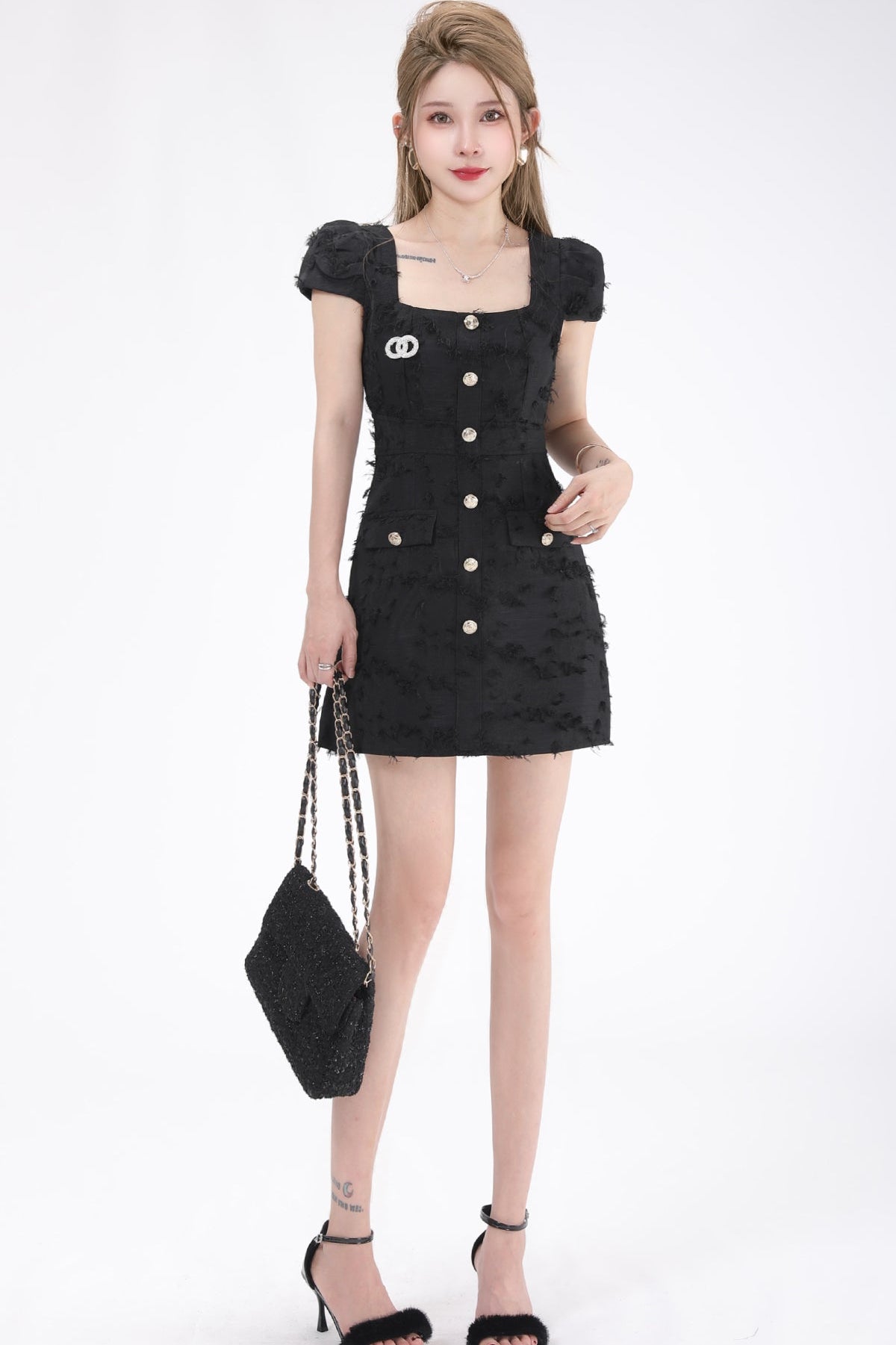 tweed button one pieceDL1361