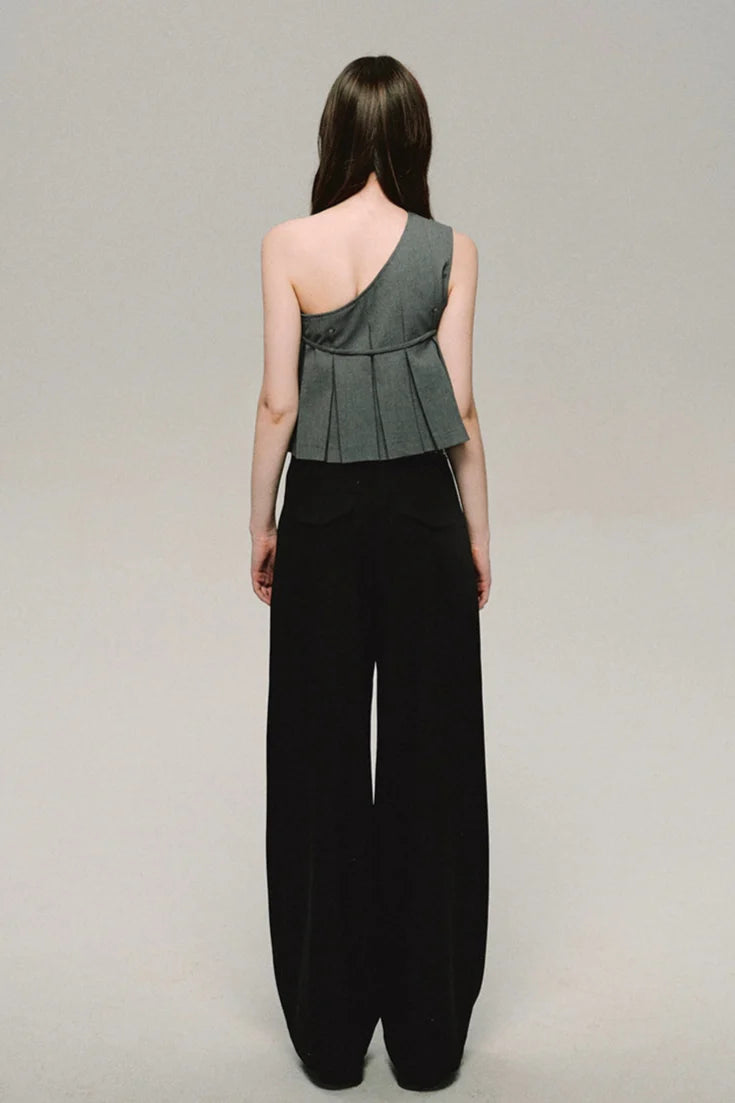 asymmetry gray tops DL10068