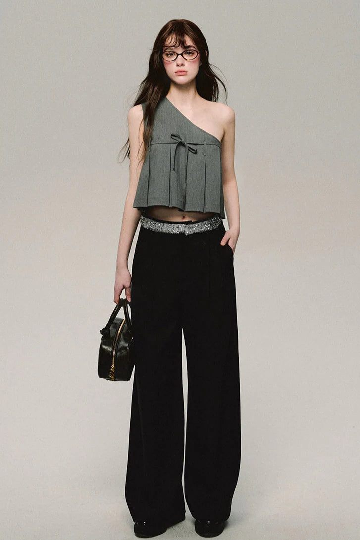 asymmetry gray tops DL10068