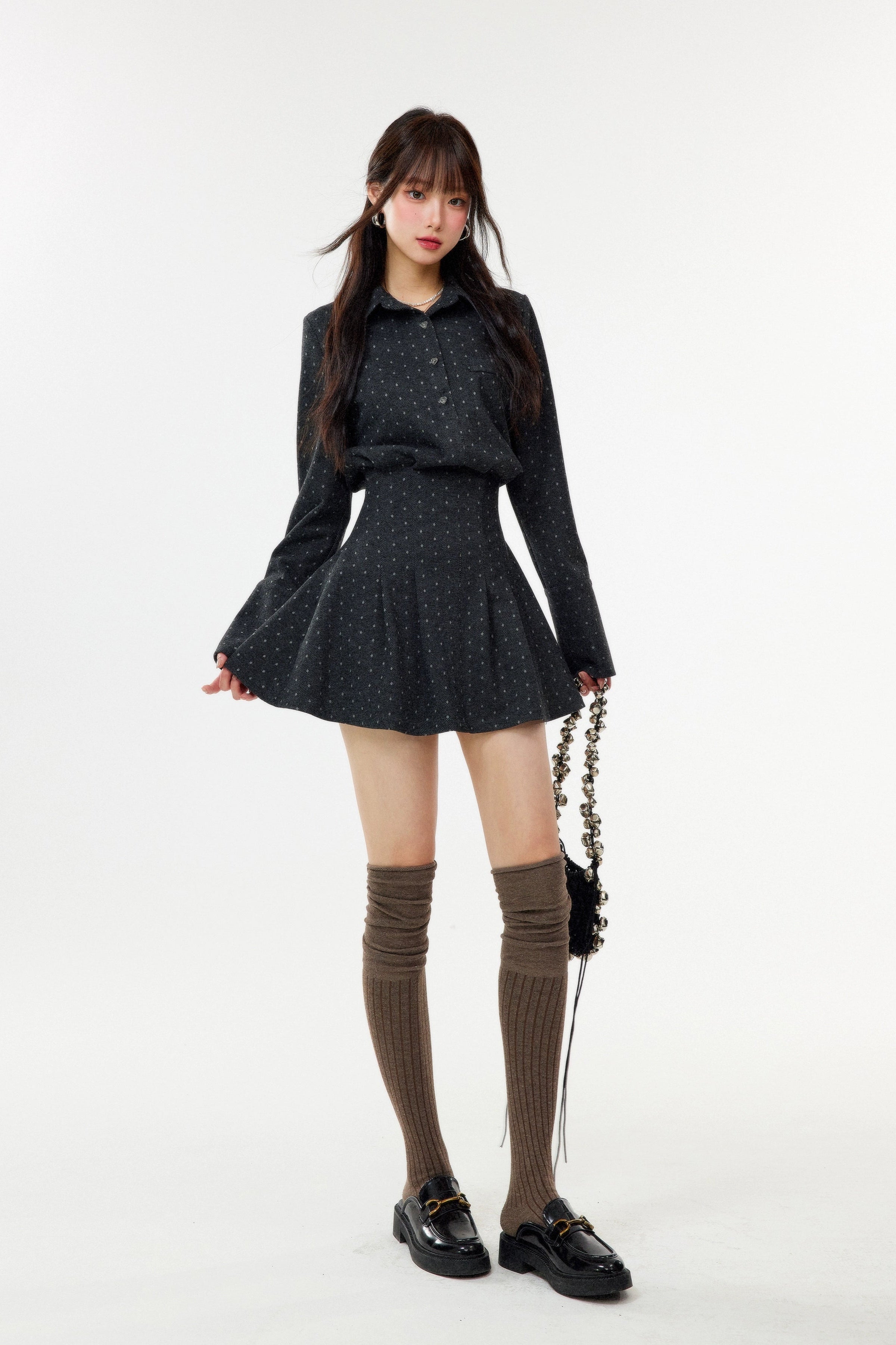 polka dot collar one-piece DL1449