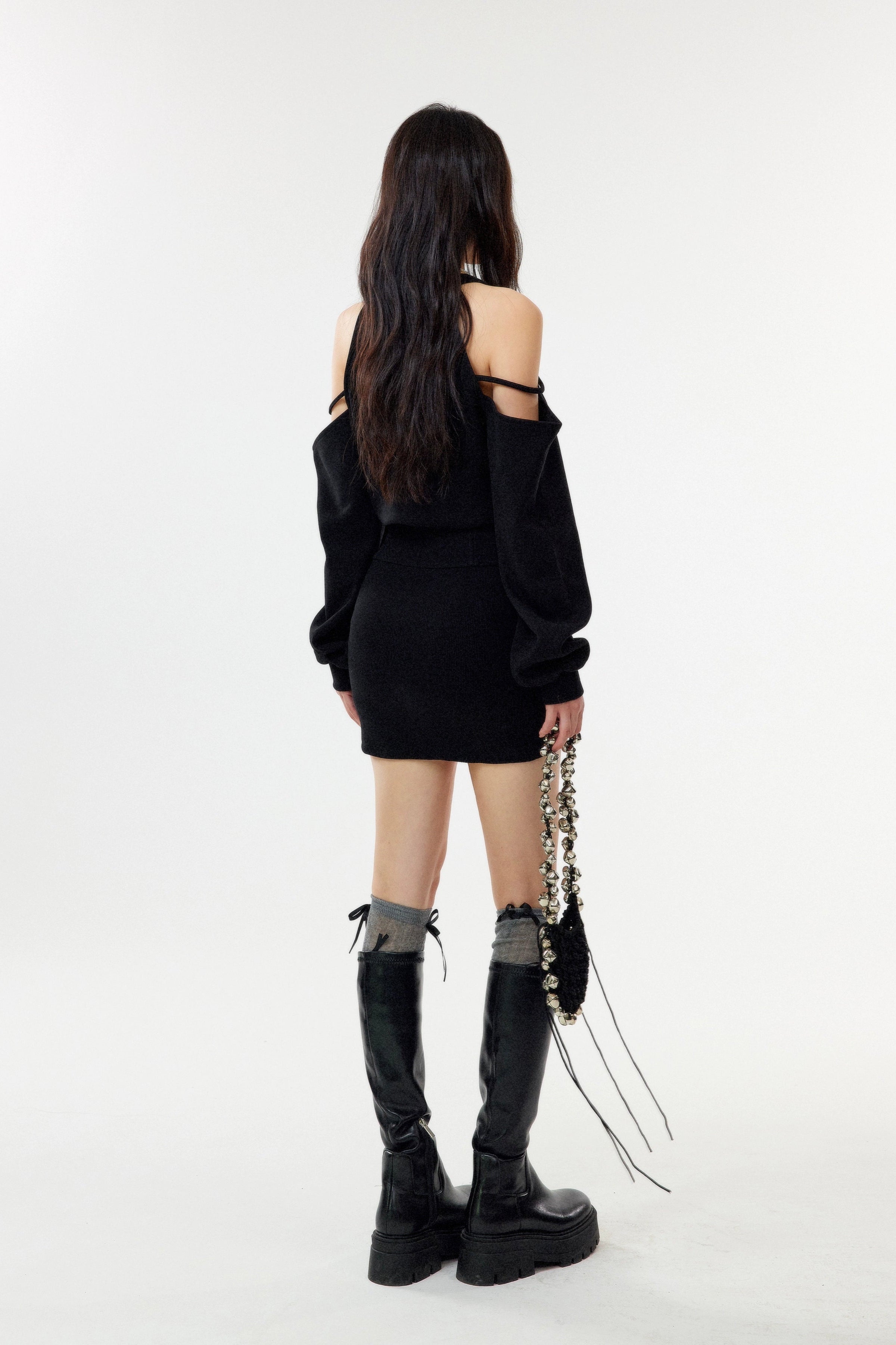 romantic shoulder cut one-piece DL1451
