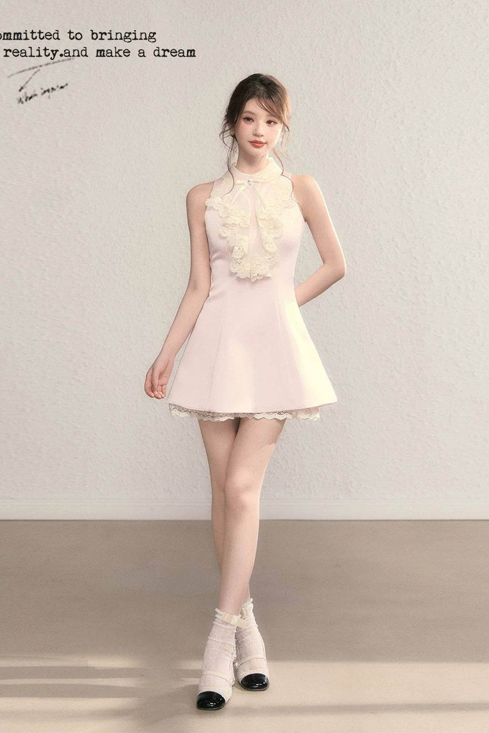 lace collar a-line mini dress DL1512