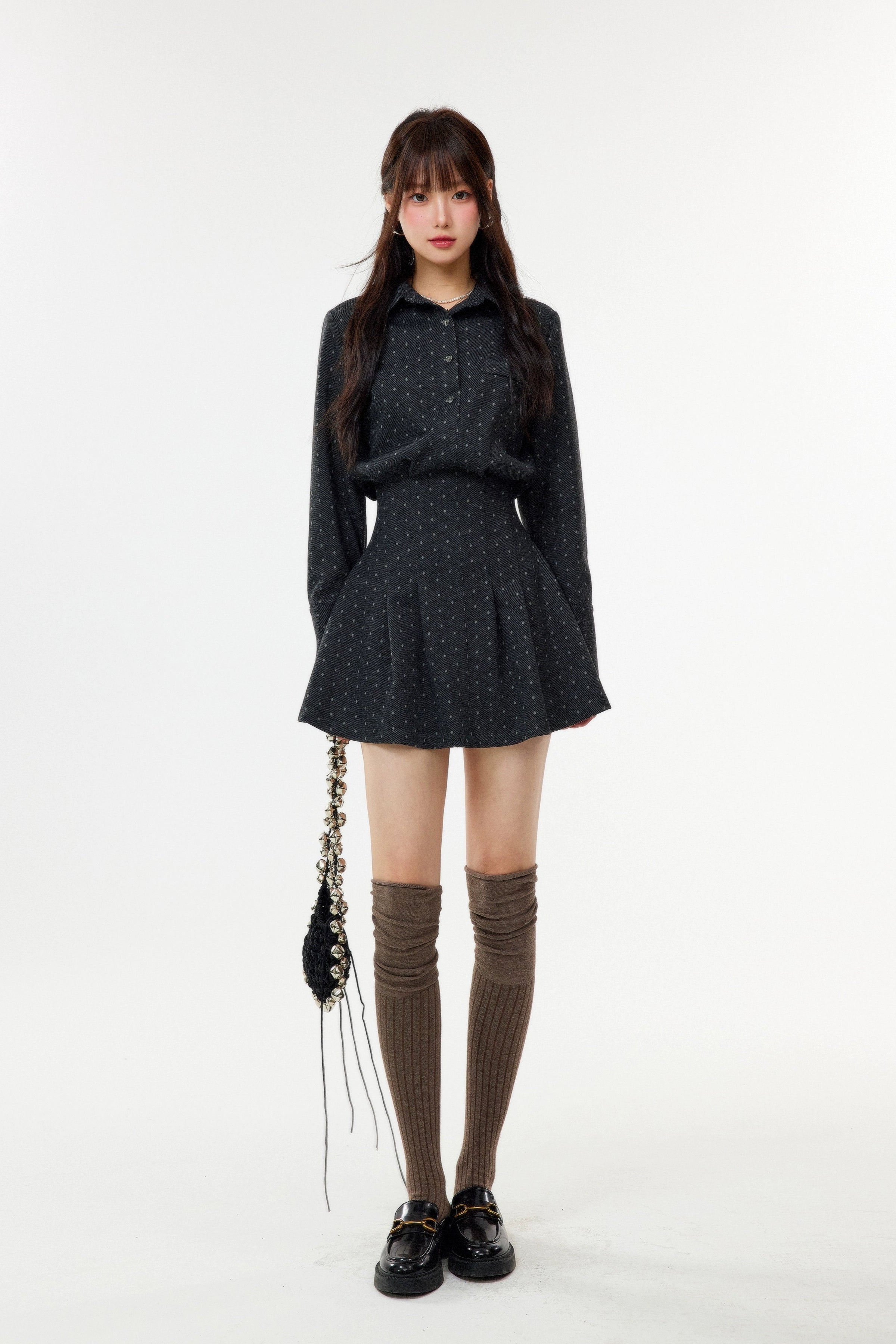 polka dot collar one-piece DL1449