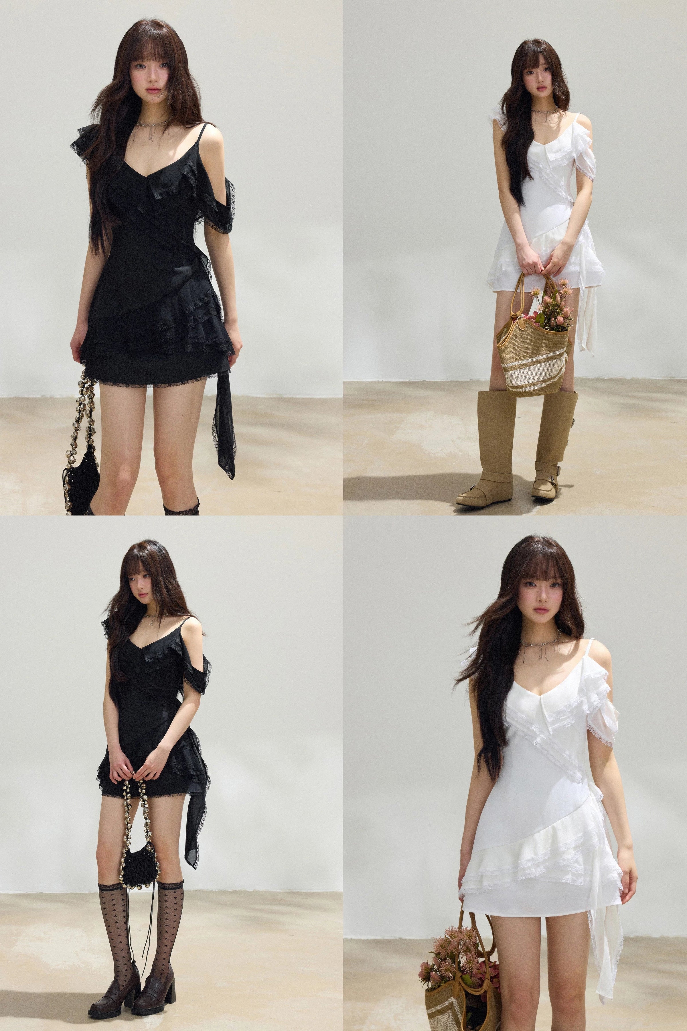 romantic sheer layer mini one-piece DL1526