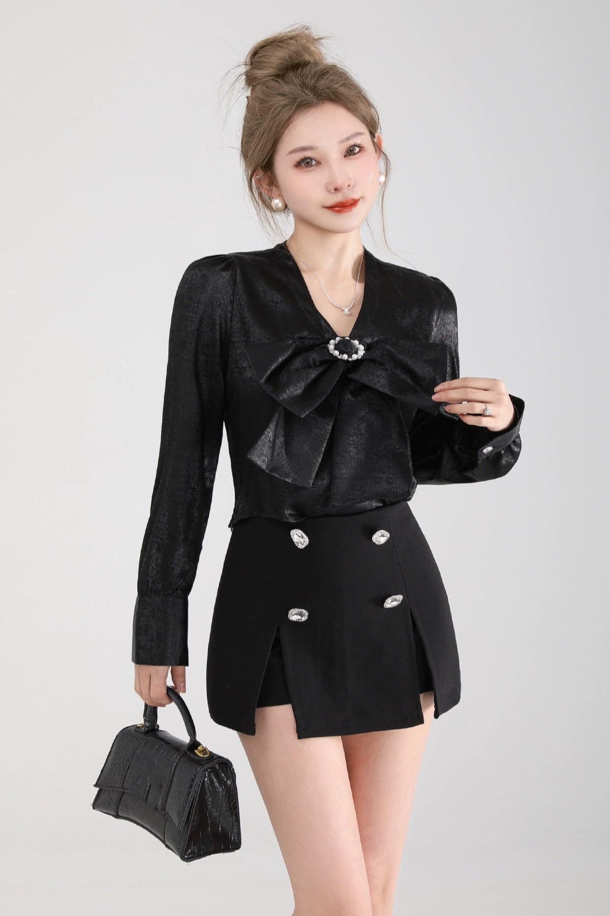 jeweled button mini skirt DL1461