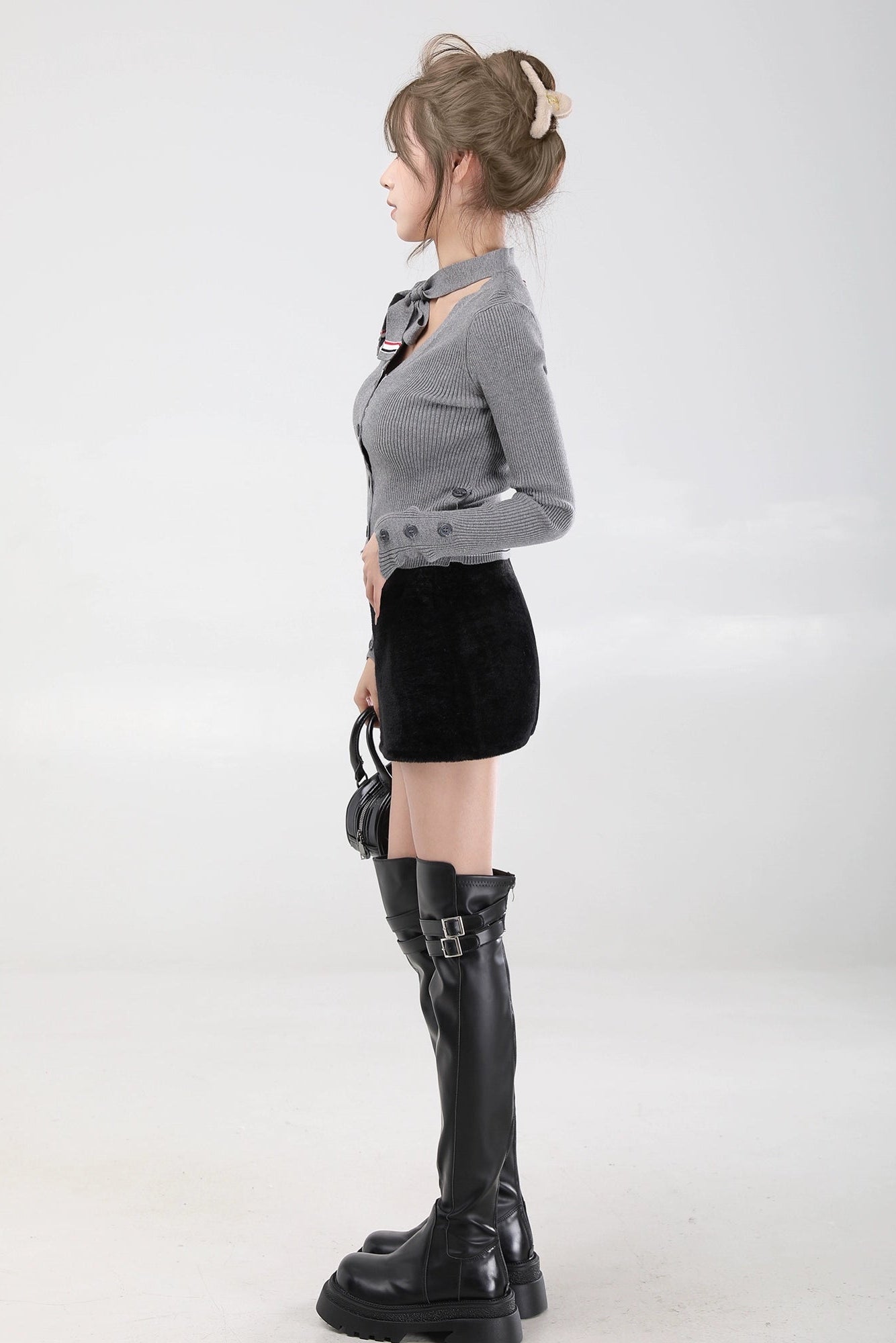 ribbon tie knit cardigan DL1464