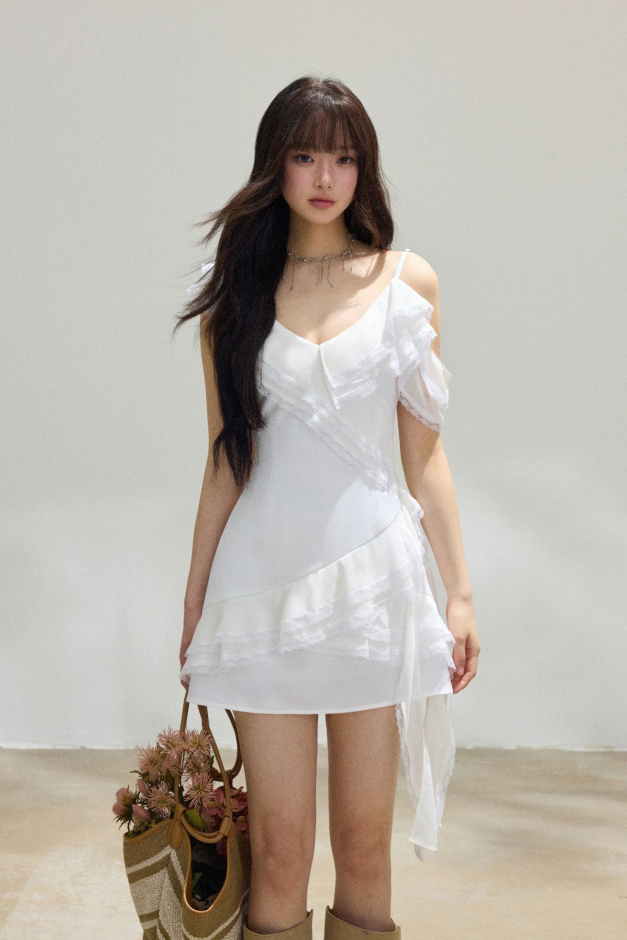romantic sheer layer mini one-piece DL1526