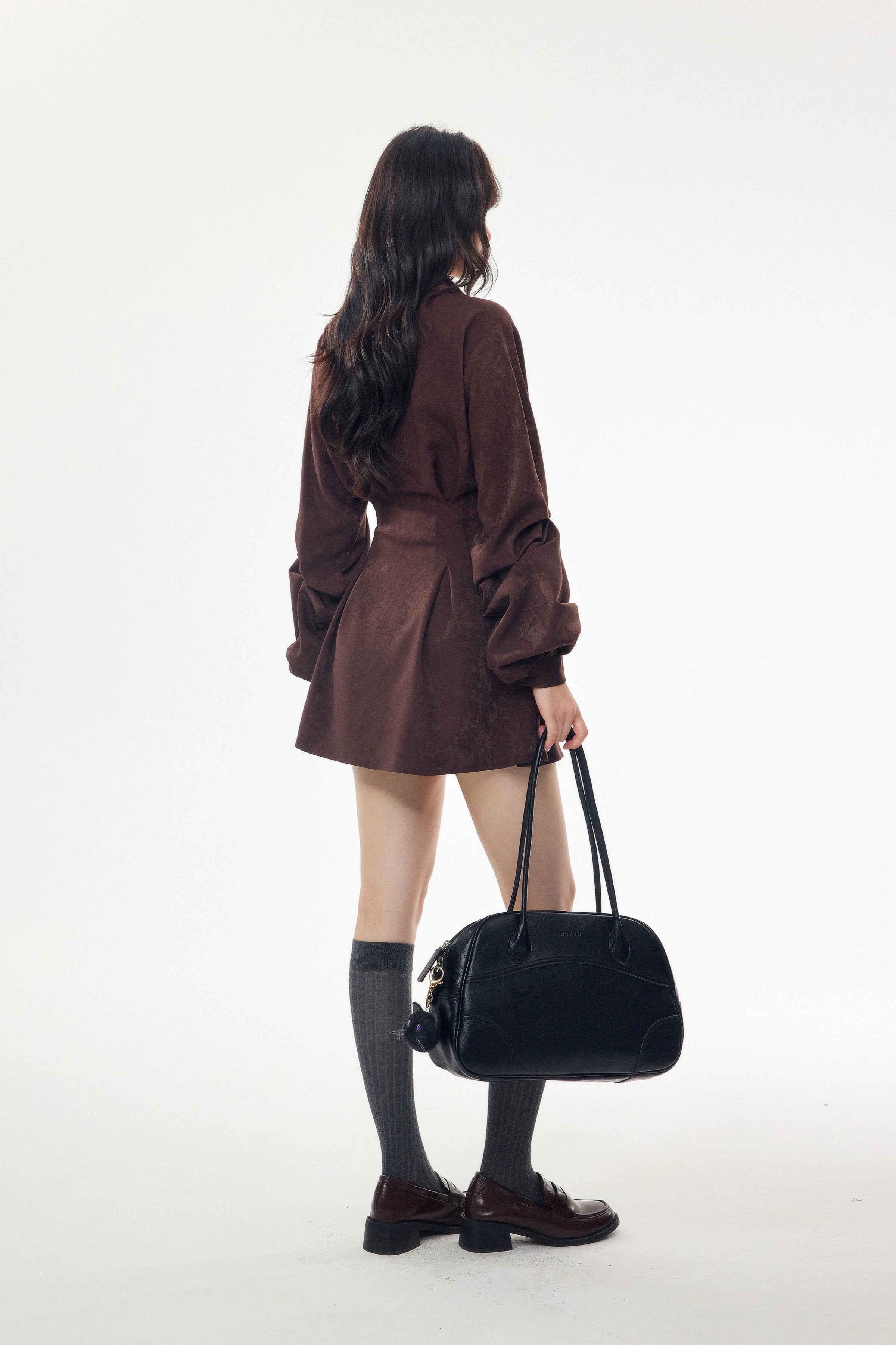 velour flare shirt one-piece DL1440