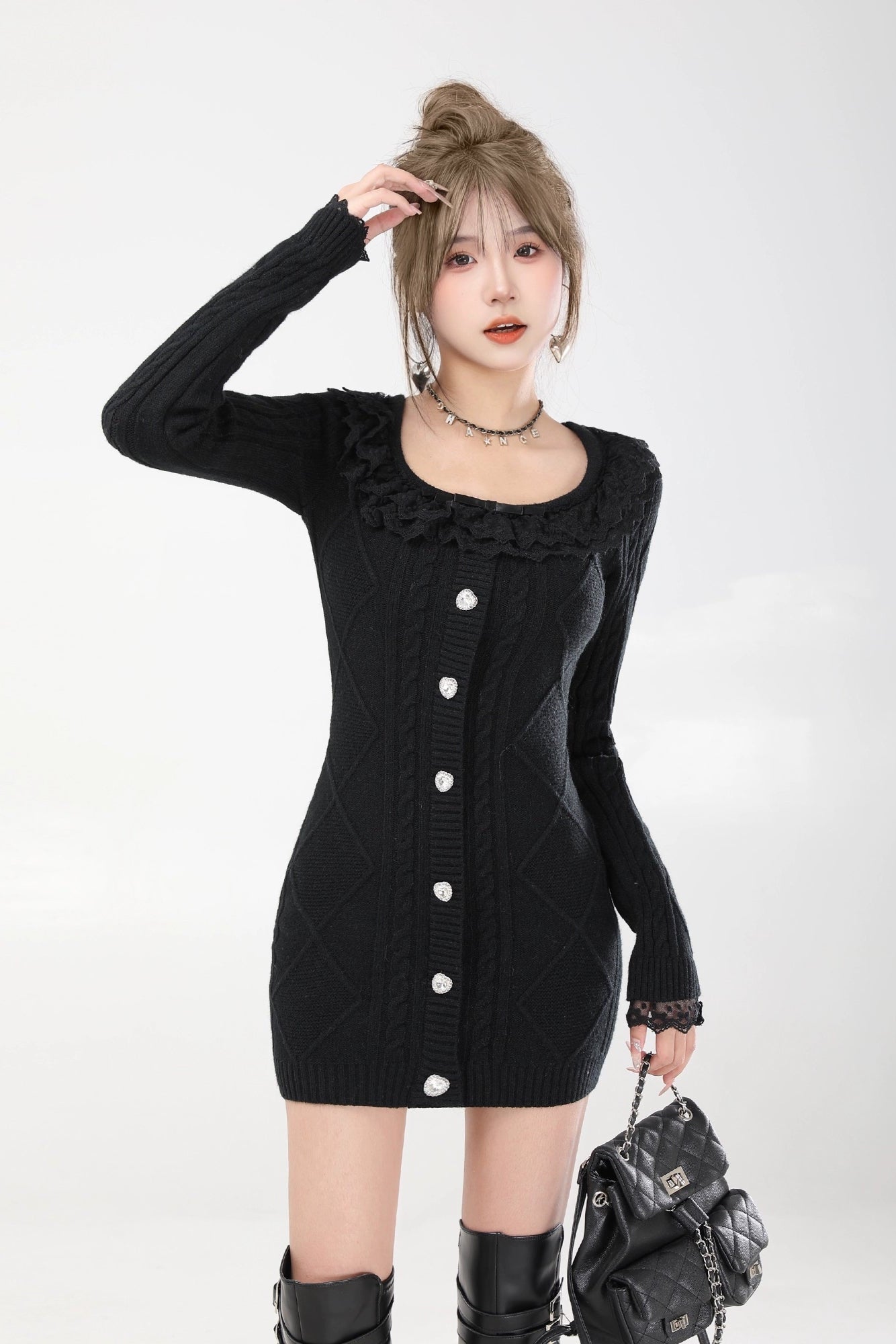 lace knit mini onepiece DL1463