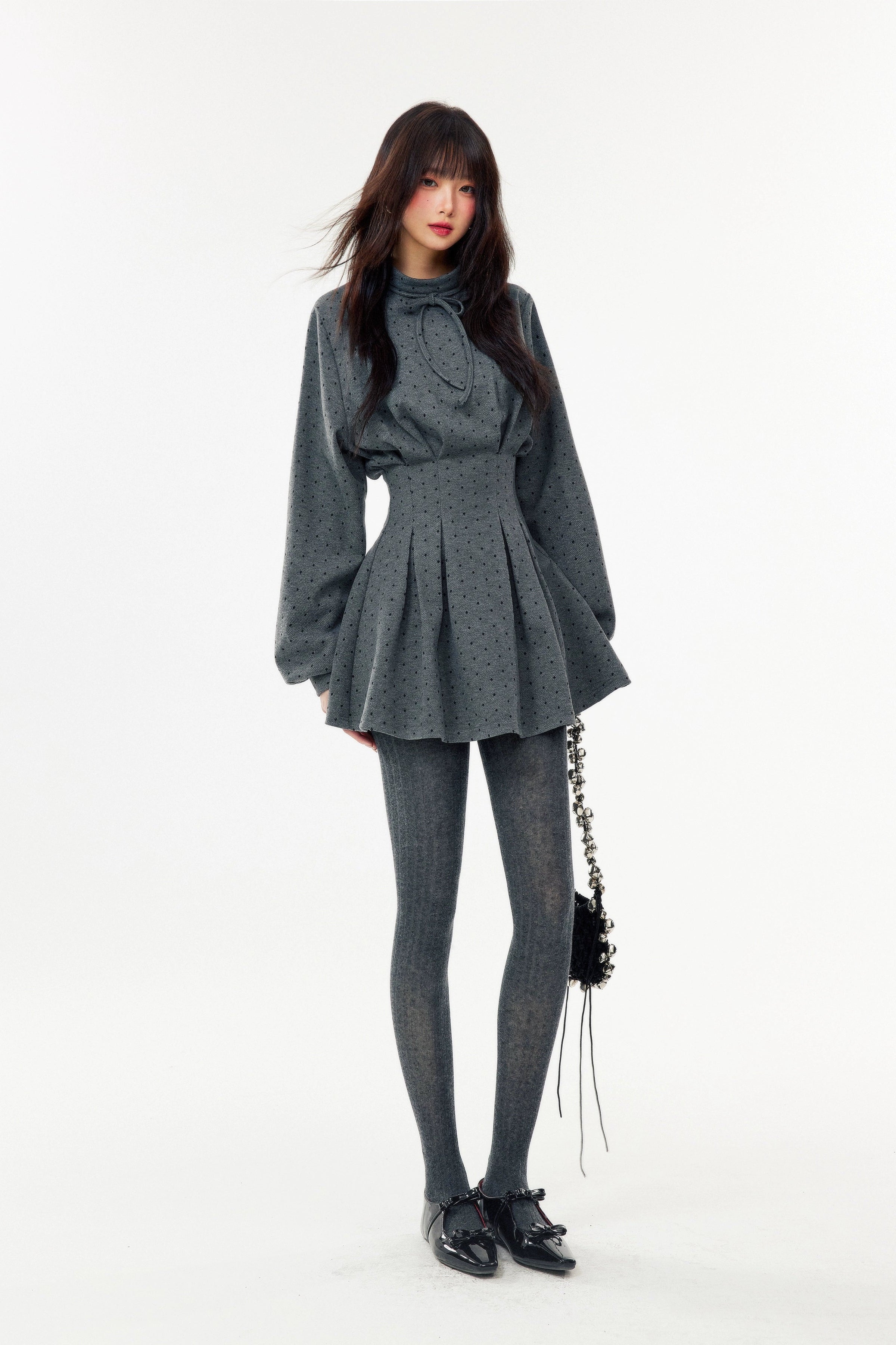 dot peplum knit DL1485