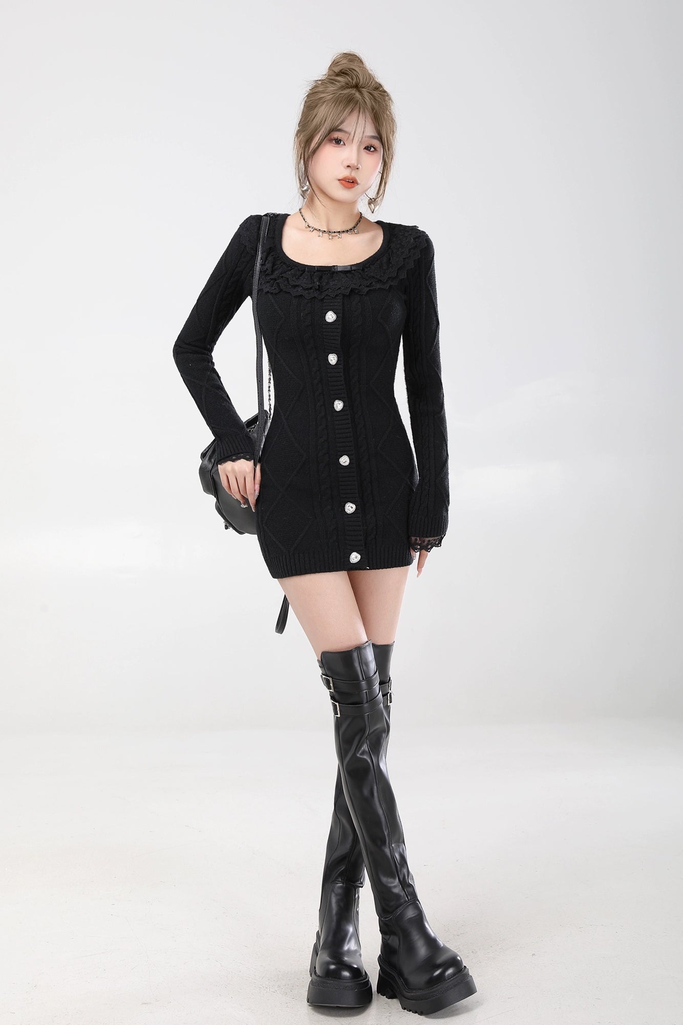 lace knit mini onepiece DL1463
