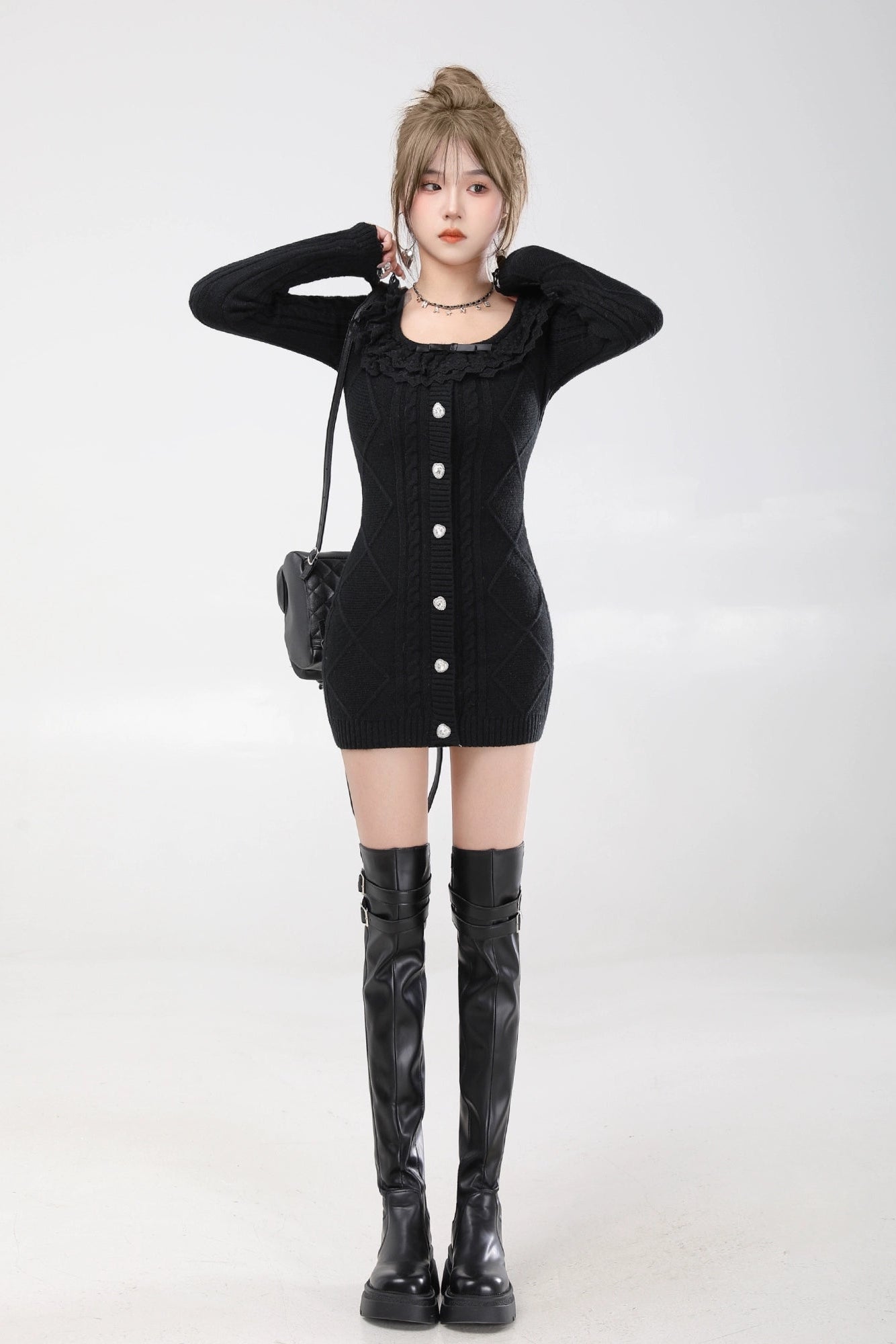 lace knit mini onepiece DL1463